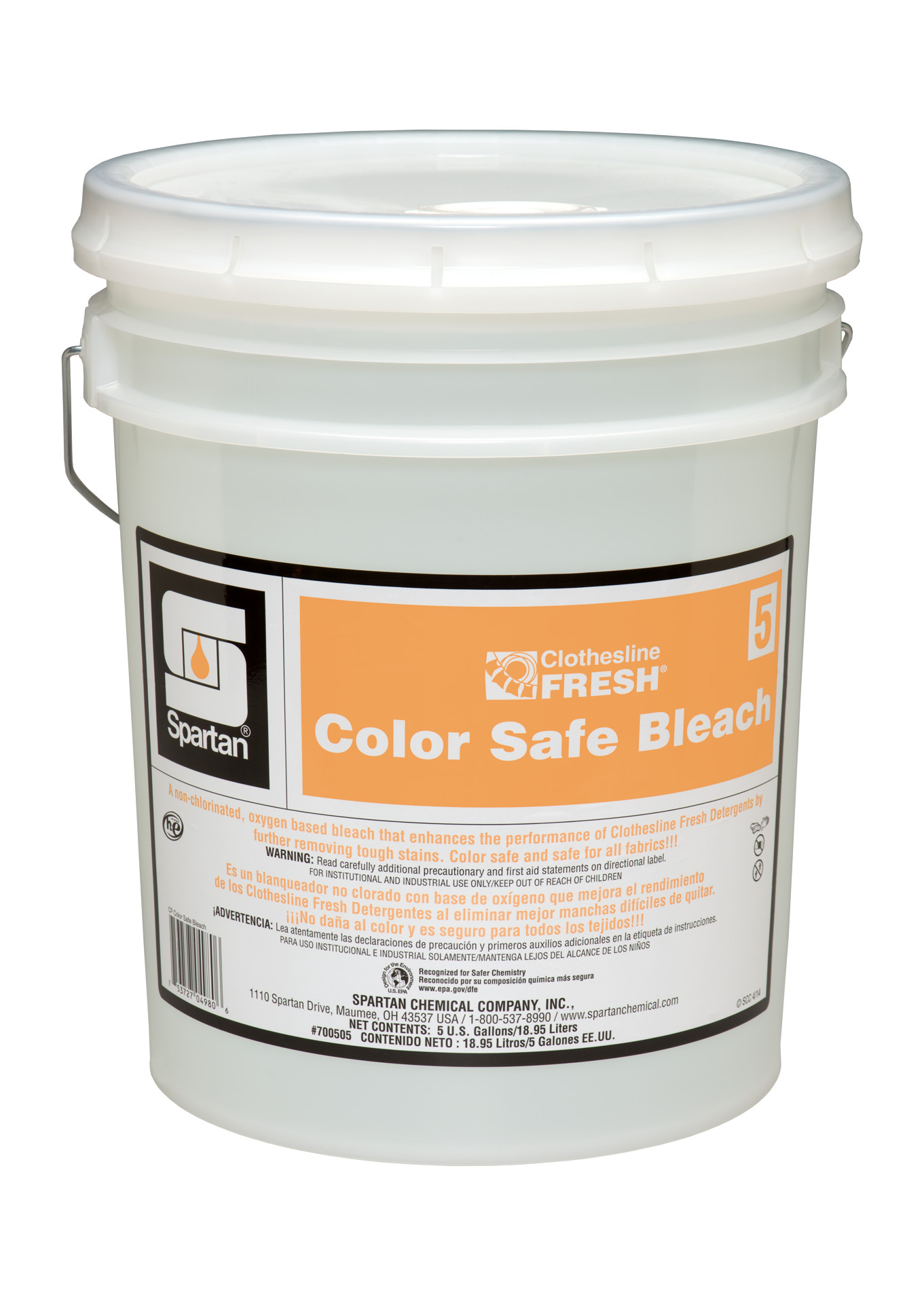 Spartan Chemical Company Clothesline Fresh Color Safe Bleach 5, 5 GAL PAIL