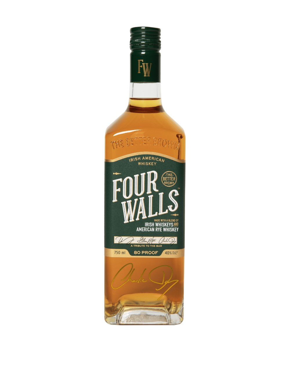 FOUR WALLS IRISH AMERICAN WHISKEY WITH CHARLIE DAY SIGNATURE