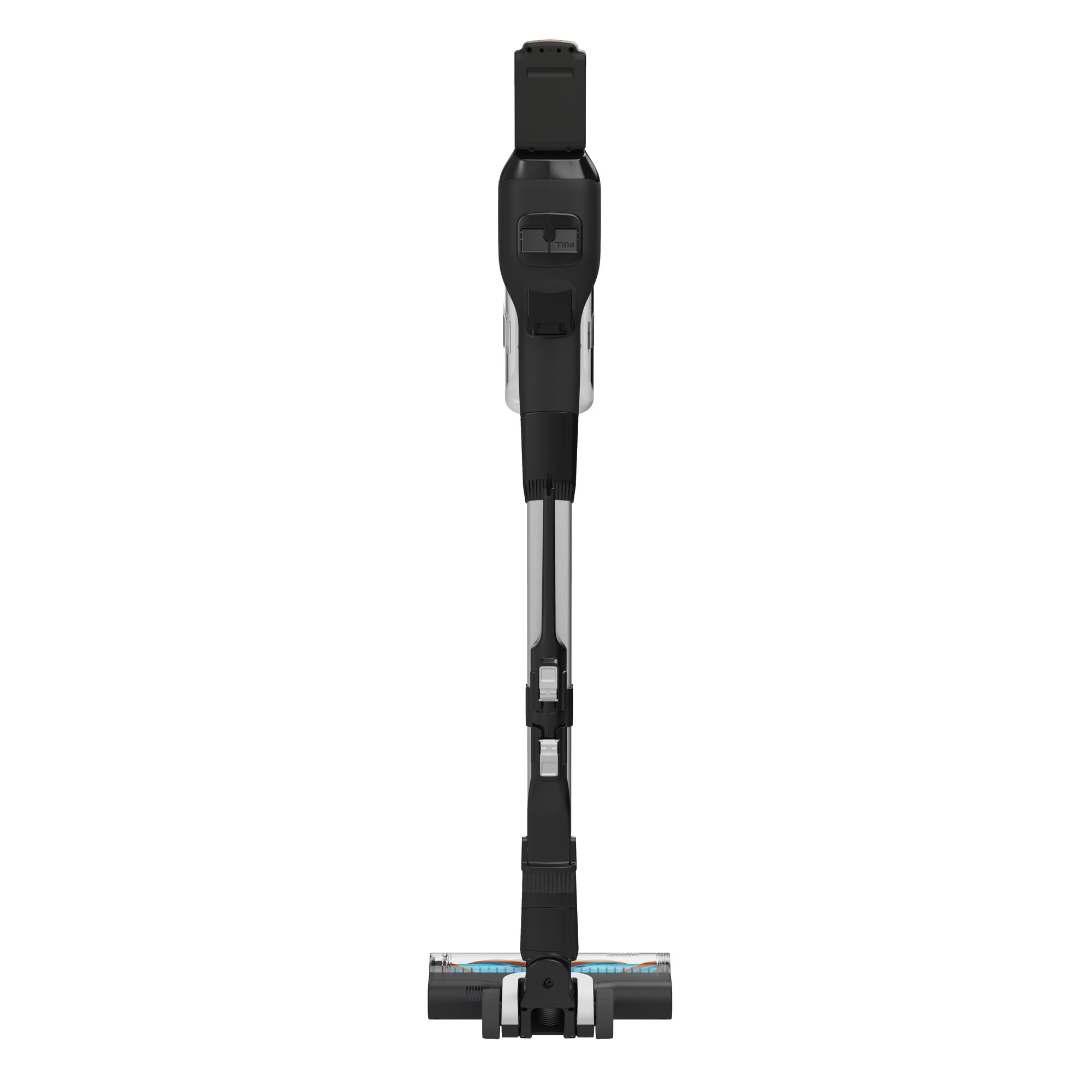 Back view of the BLACK+DECKER POWERSERIES Extreme MAX Cordless Stick Vac with LED head lights on