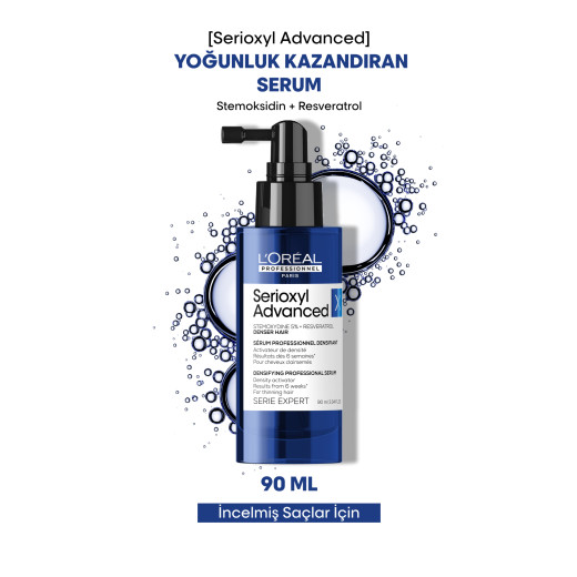 serioxyl advanced incelmiş saç telleri için yoğunluk kazandıran serum