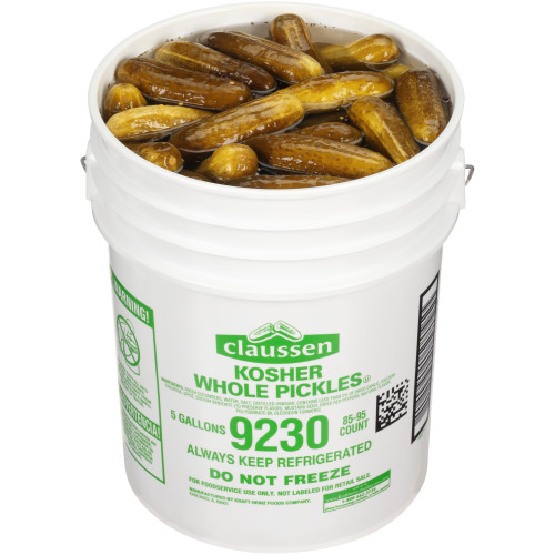  CLAUSSEN Whole Dill Pickles, 5 gal. Pail, 85-95 Count 