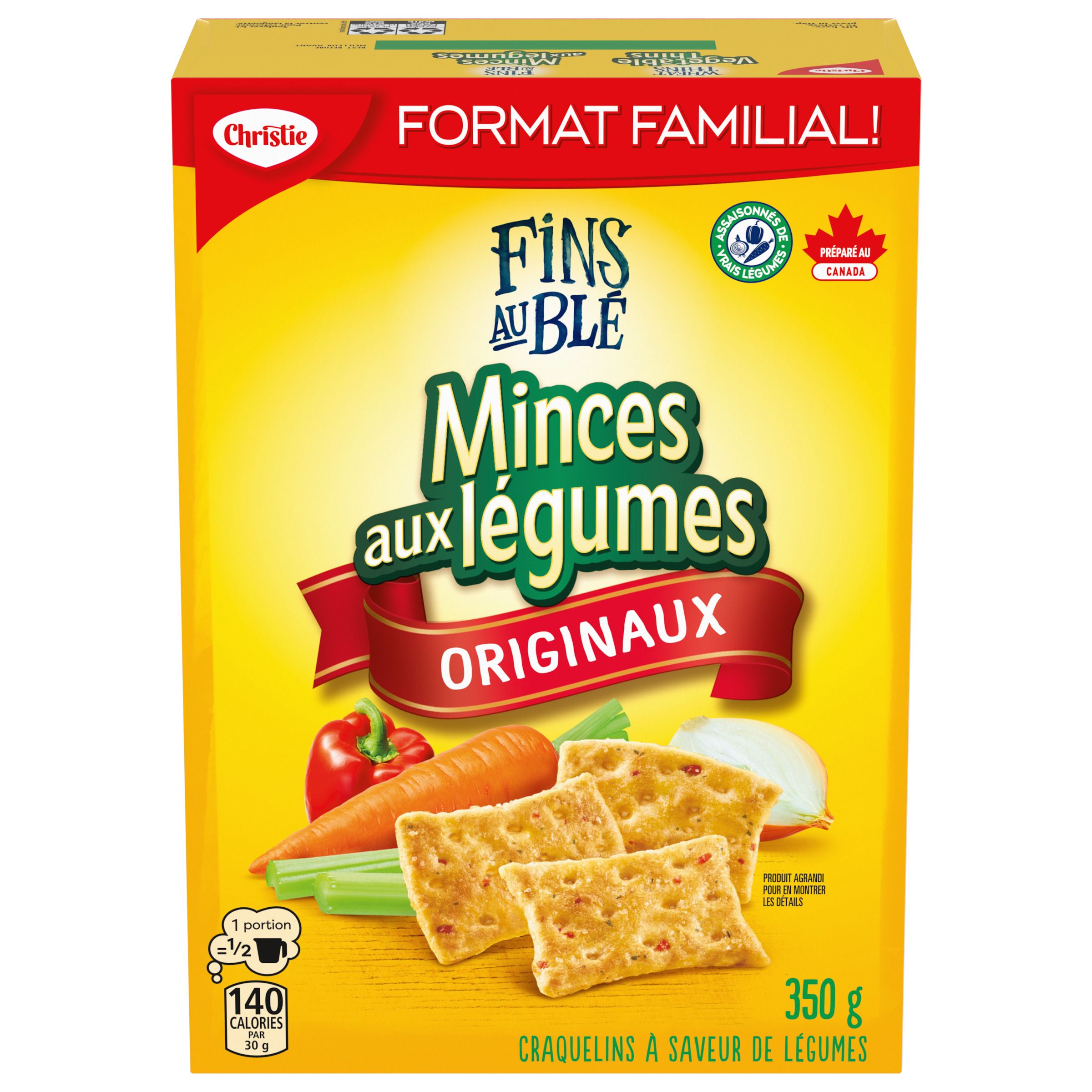 Craquelins FINS AU BLÉ Minces aux légumes, format familial 350 g-0