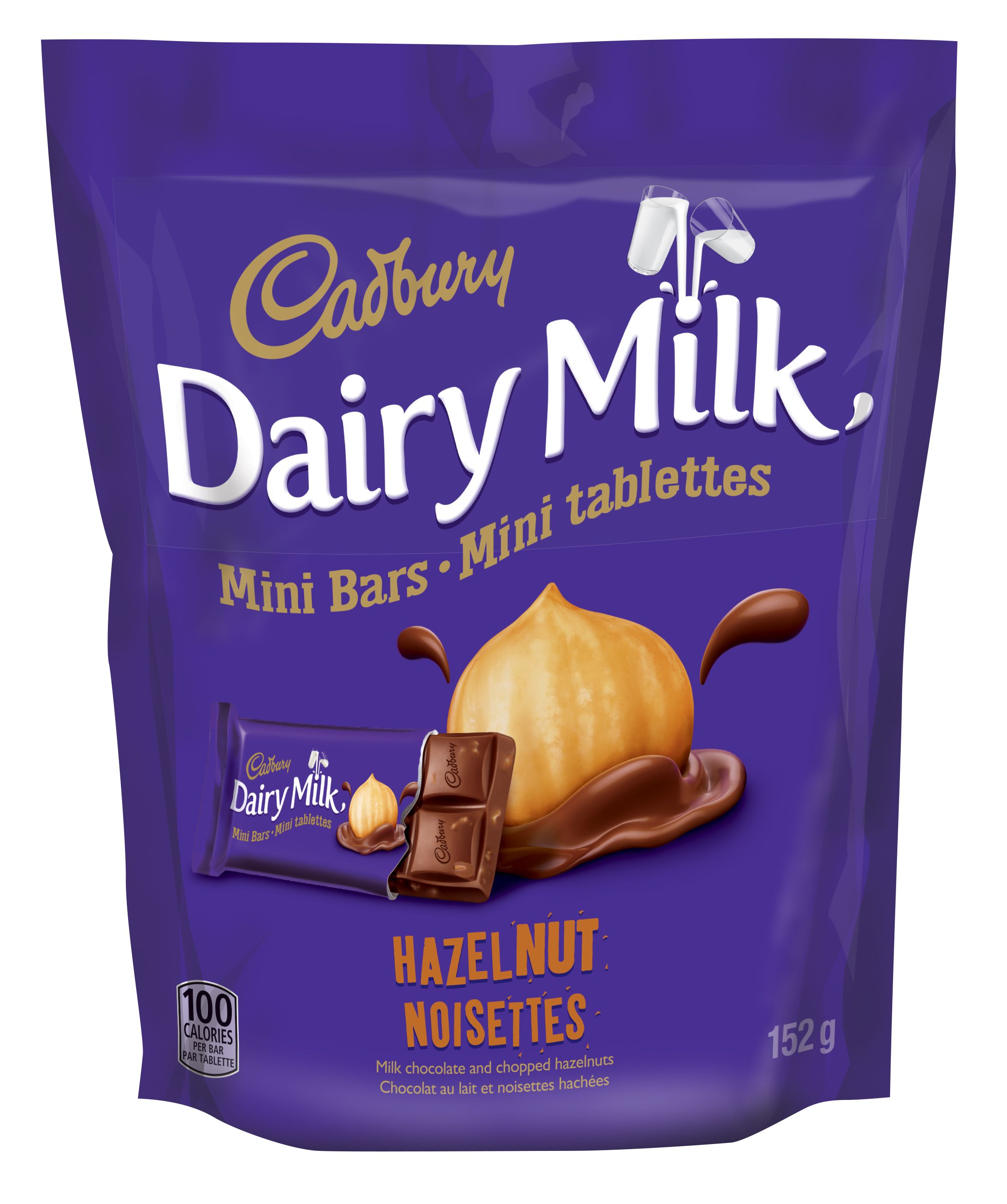 Cadbury Dairy Milk Hazelnut, Mini Chocolate Bars, 8 count, 152 g-1