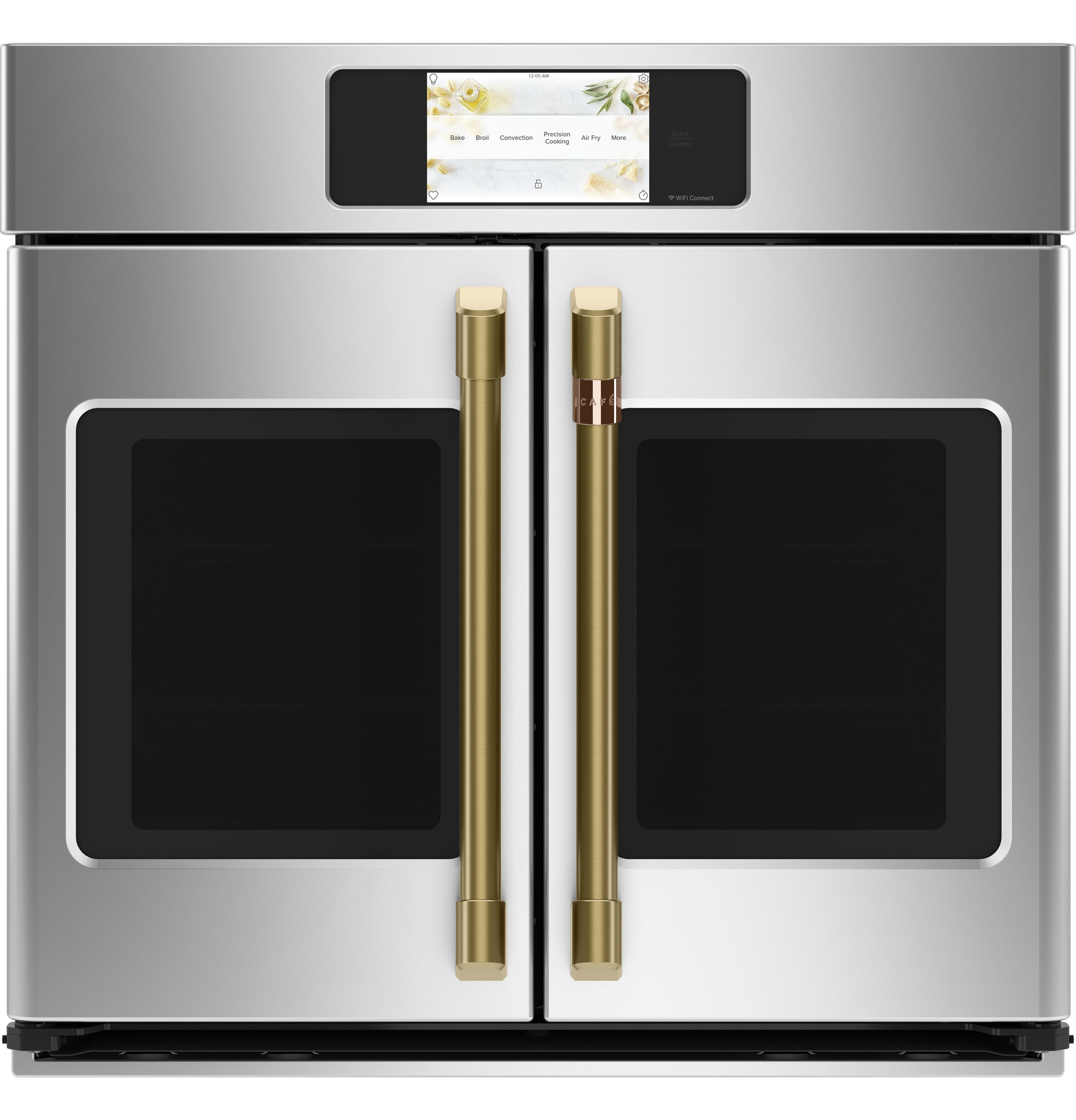 30" Width — Hndl & Knob Kit for French-Dr Sgl Wall Ovens — Brushed Brass — For use w/ Wall Ovens — Not Connectable view 2