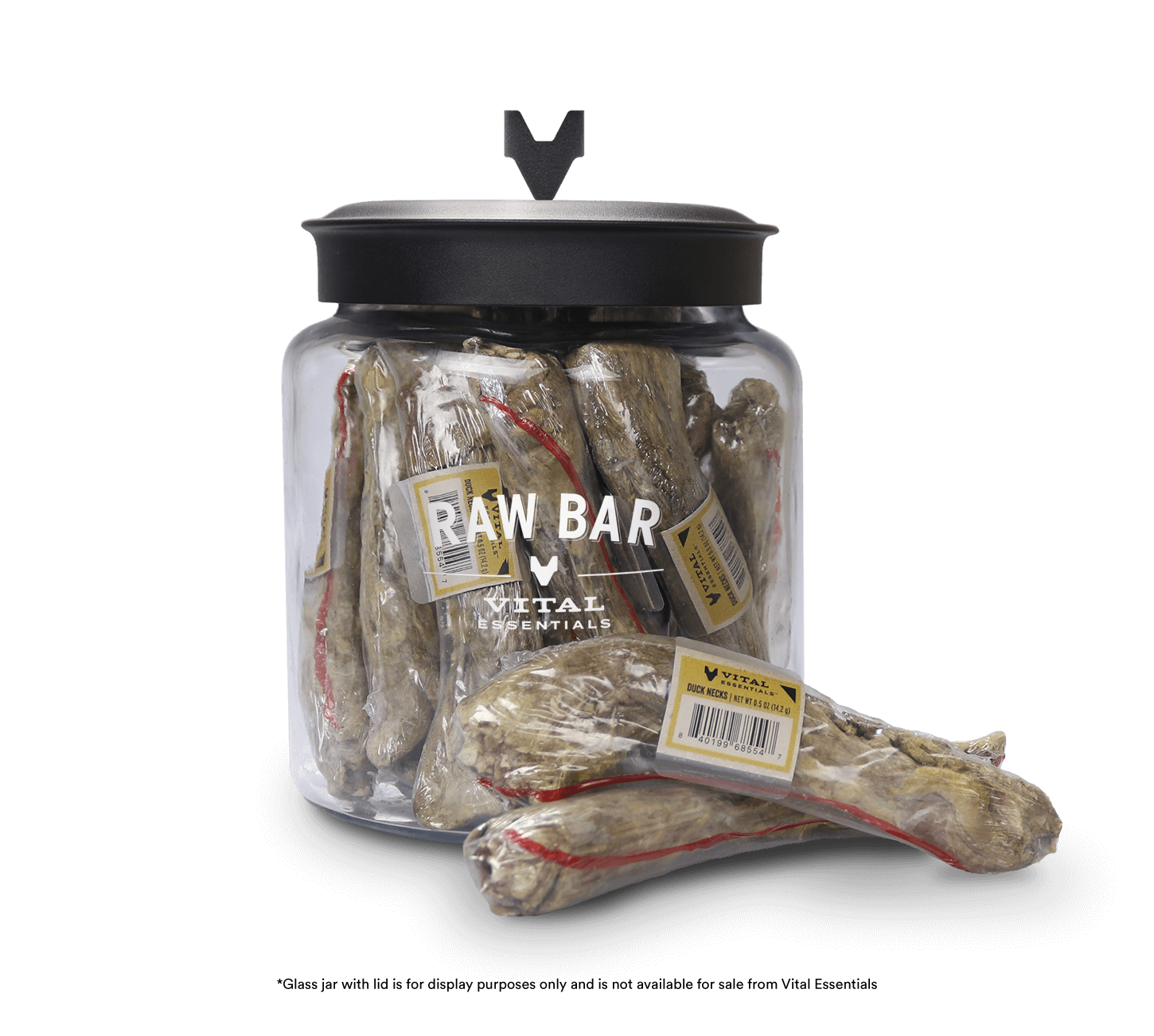 Vital Essentials RAW BAR Freeze-Dried Raw Duck Necks Dog Snacks - 24 pcs - Treats