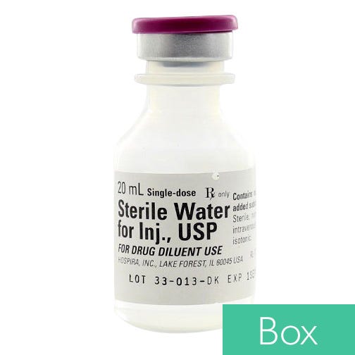 Sterile Water 20ml Single Dose Vial