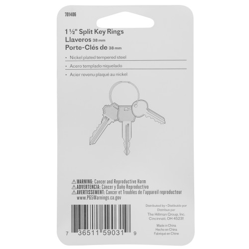 Hillman Split Key Blank Ring (11/2") 2 Pack