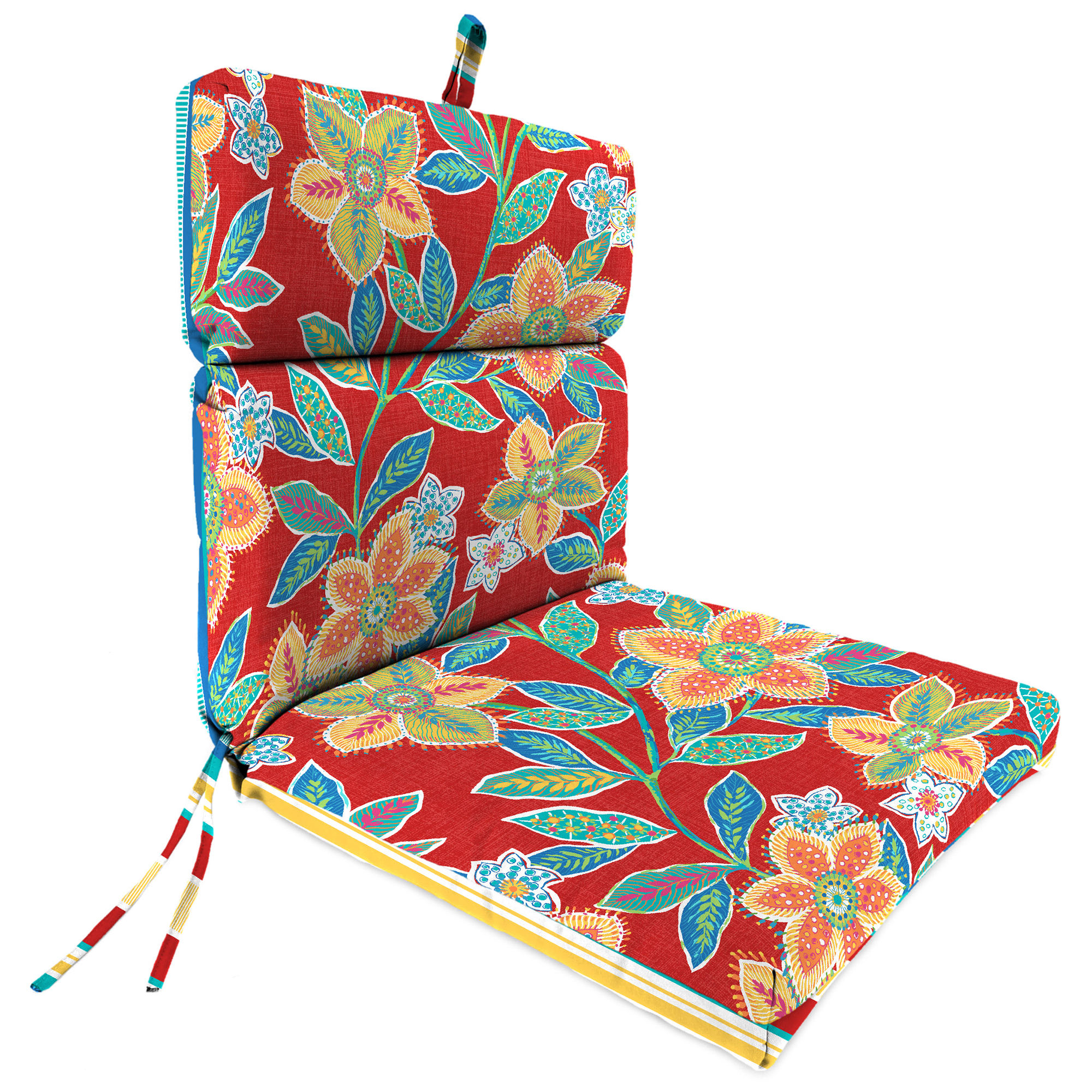 New Outdoor Dining Lounge Chair Cushion with Ties and Loop 22" x 44", UV Treated - Picture 17 of 19