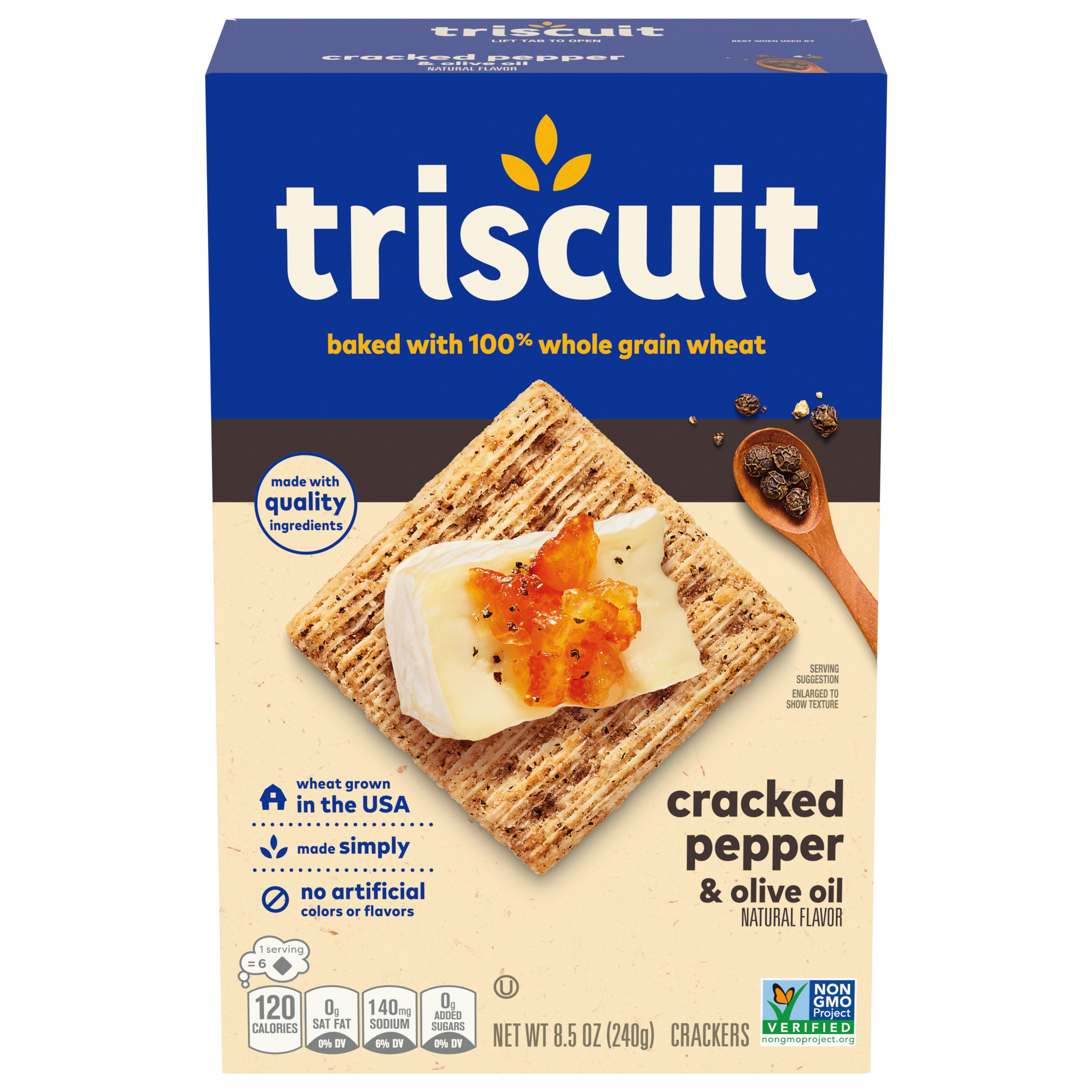 Triscuit Cracked Pepper & Olive Oil Whole Grain Wheat Crackers, 8.5 oz-1