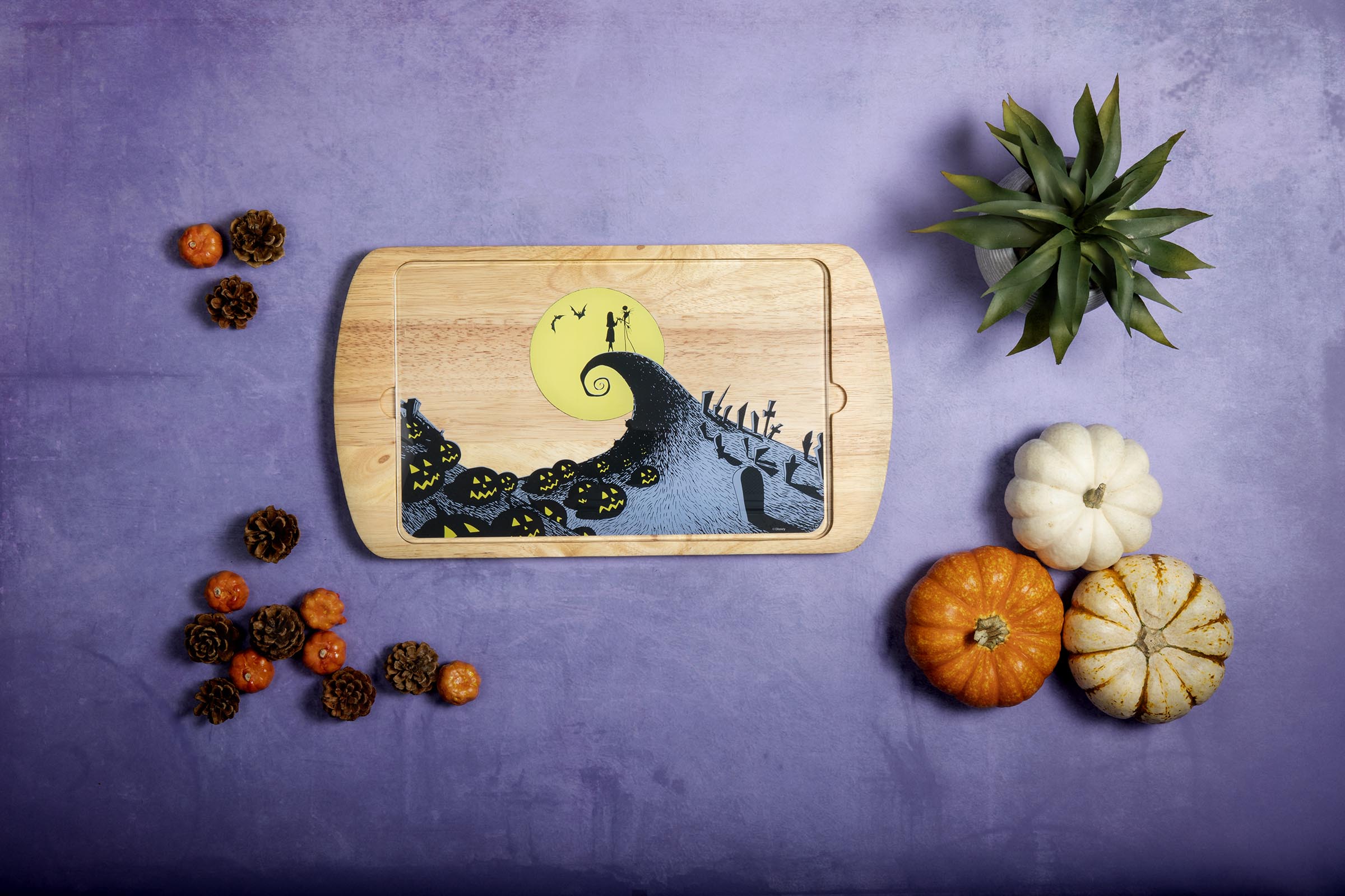 Nightmare Before Christmas Jack & Sally - Billboard Glass Top Serving Tray