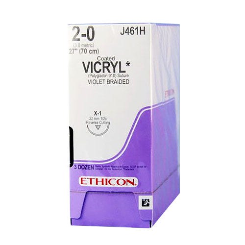 VICRYL® Violet Braided & Coated Suture, 4-0, FS-1, Reverse Cutting, 27" - 36/Box