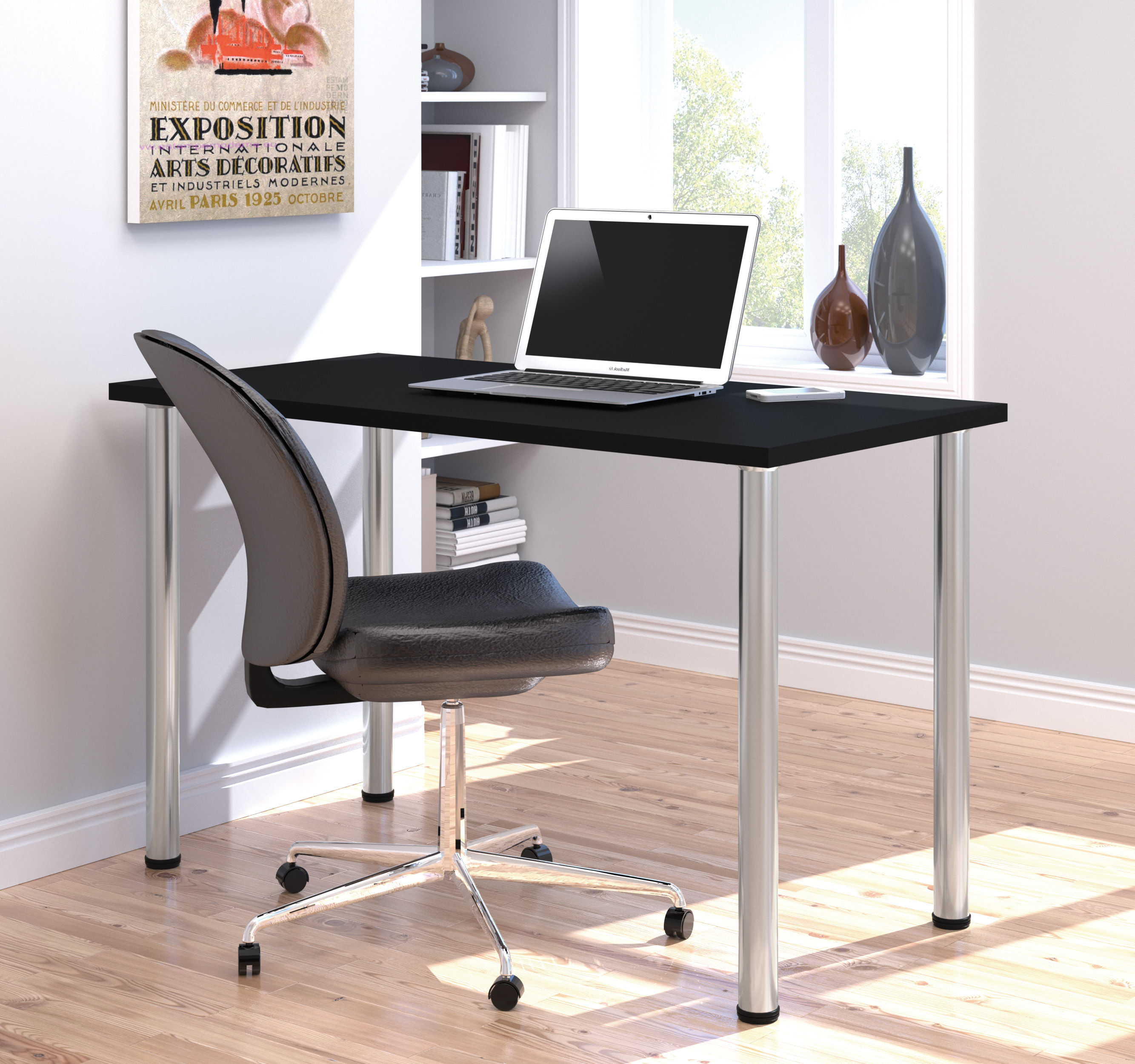 Table Desk with Metal Legs