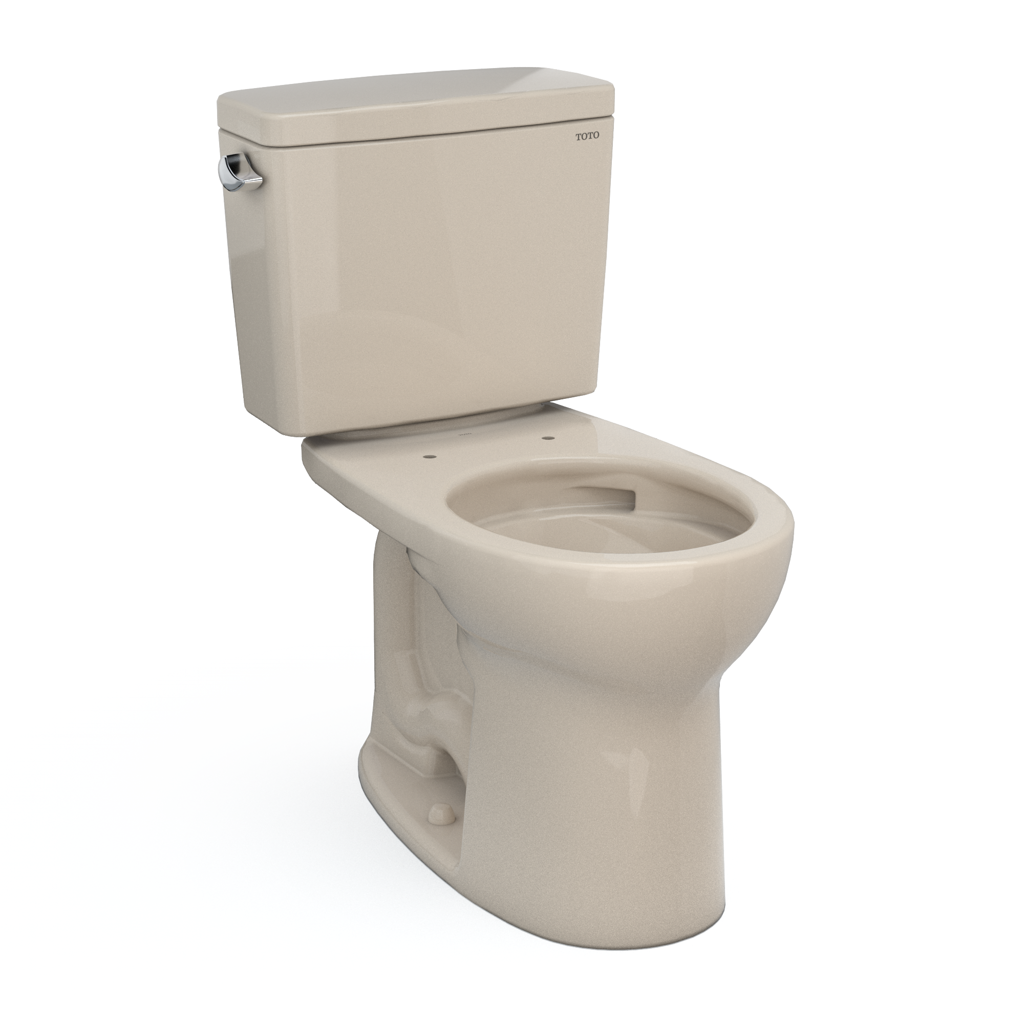 TOTO Drake Two-Piece Round 1.6 GPF Universal Height TORNADO FLUSH Toilet with CEFIONTECT, Bone, Vitreous China, CST775CSFG#03