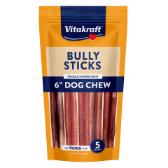 Image of Vitakraft Dog Bully Sticks, 6 inch, 5 Count, 6 oz.