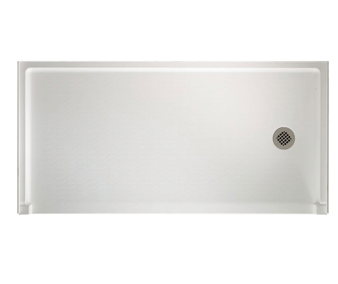 FBF-3060LM/RM 30 x 60 Veritek Alcove Shower Pan with Right Hand Drain in White view 2