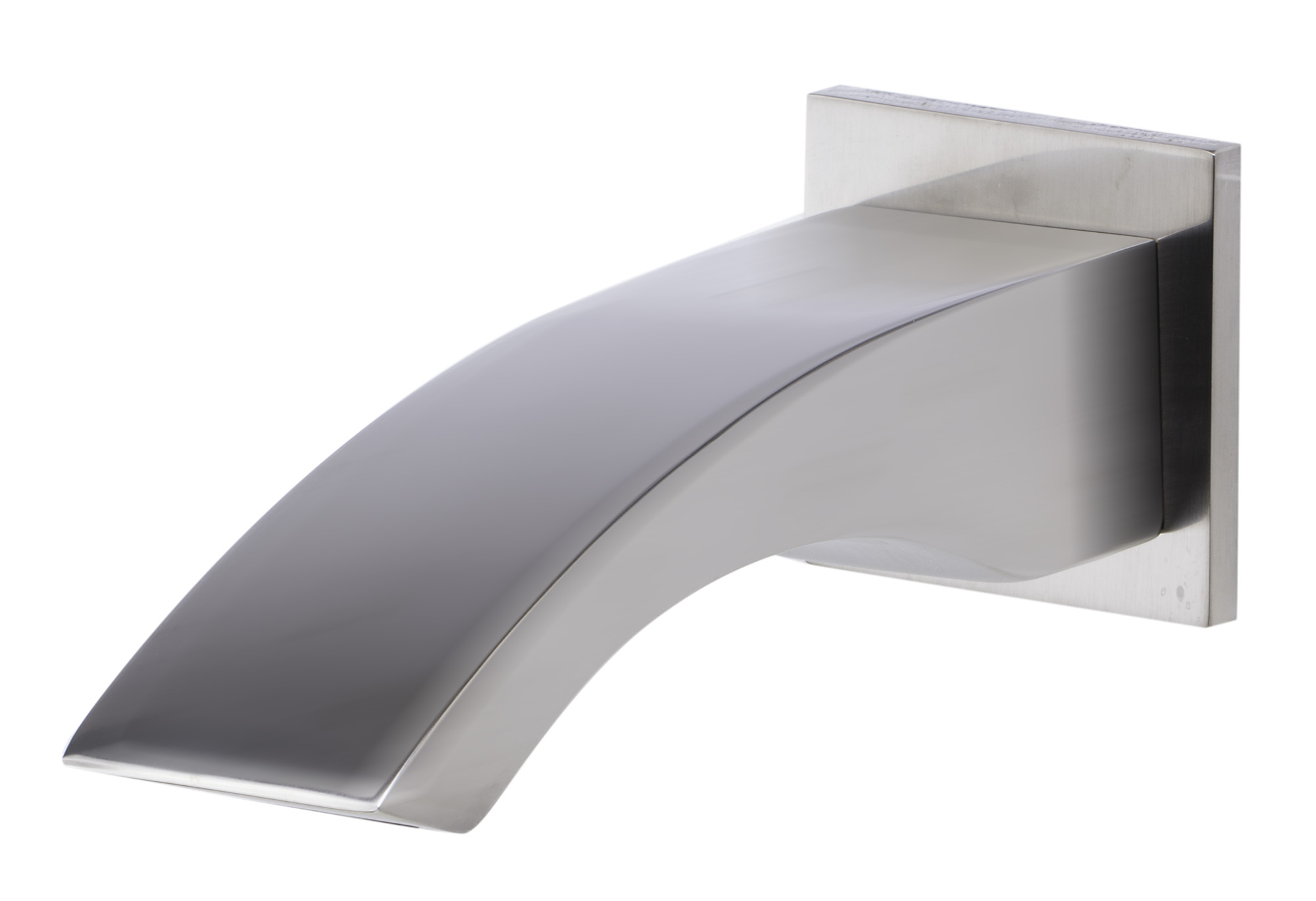 ALFI brand Brass, AB3301-BN Brushed Nickel Curved Wallmounted Tub Filler Bathroom Spout