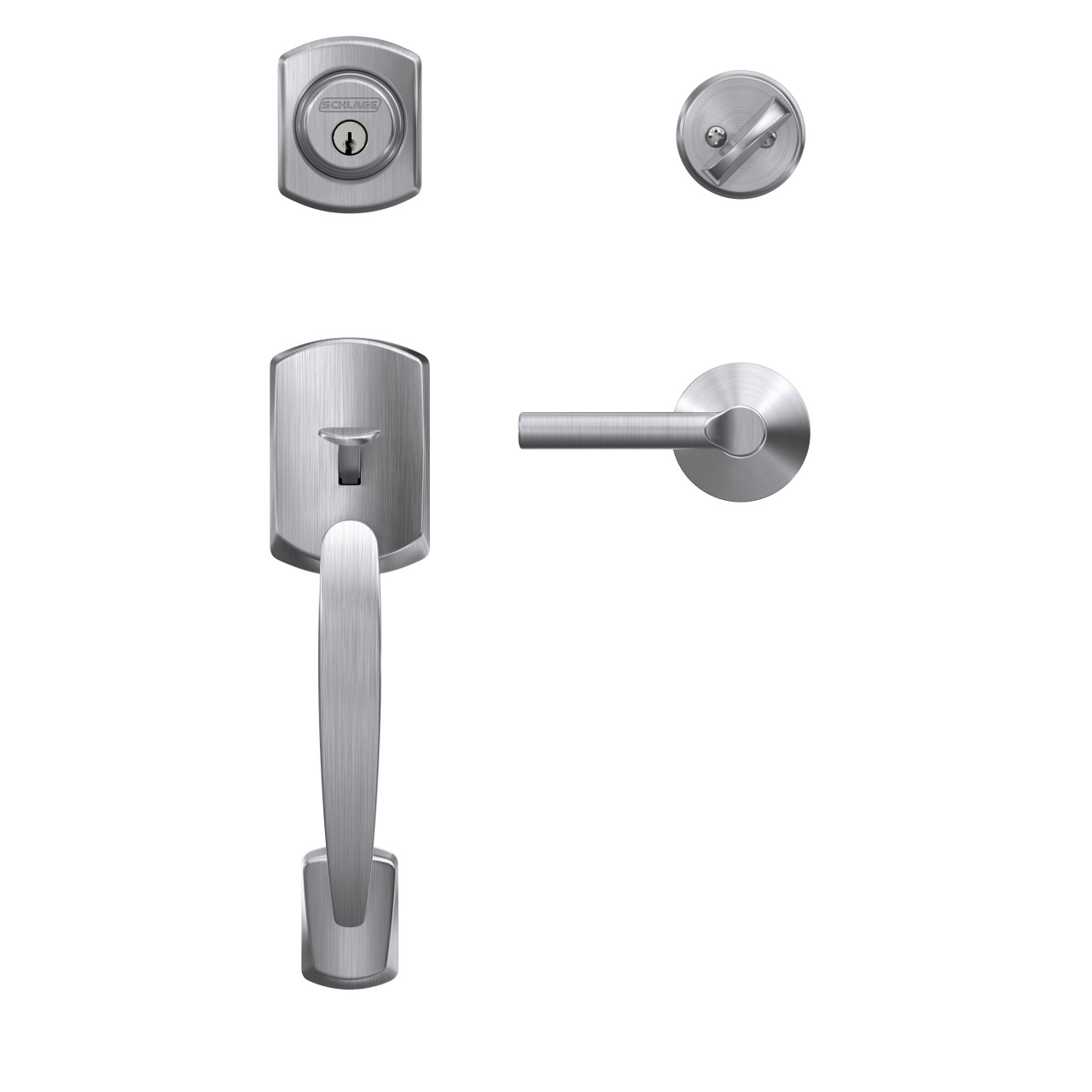 Custom Single Cylinder Handleset and Broadway Lever with Kinsler Trim