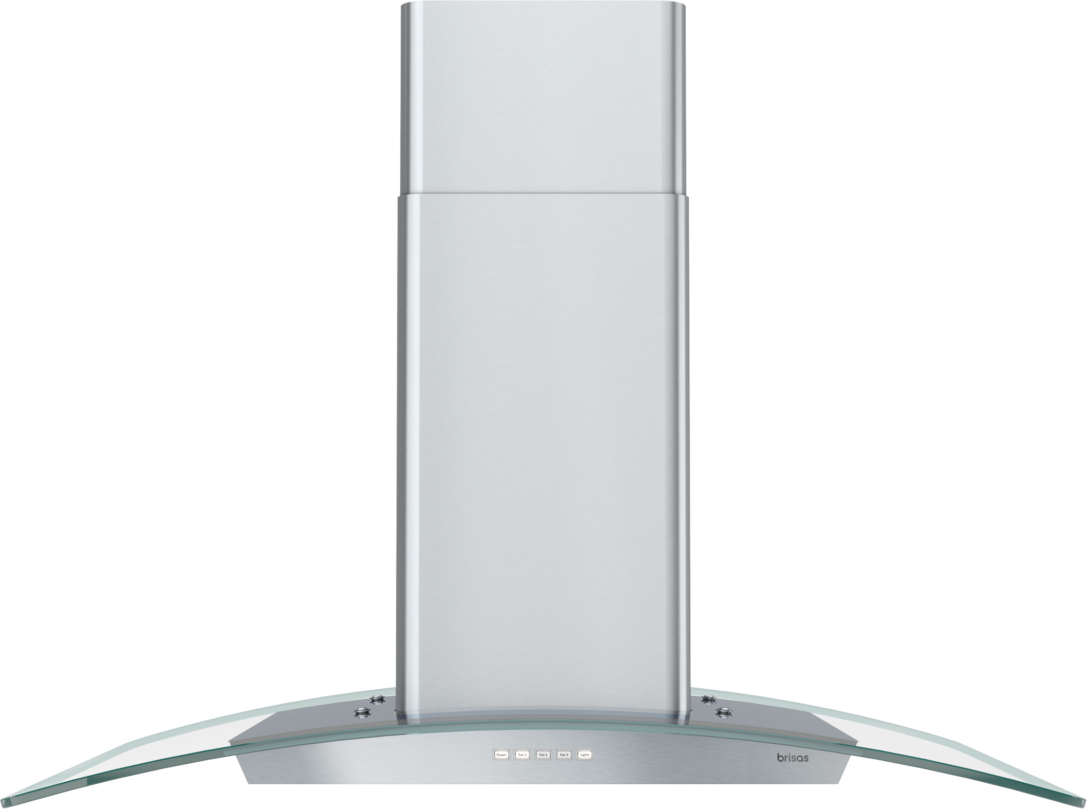 Zephyr Curved Glass Chimney Wall 36" 600 CFM ACT