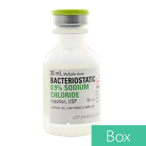 Bacteriostatic Sodium Chloride 0.9%, 30ml Multiple Dose Vial - 25/Box