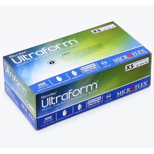 Microflex Ultraform® Exam Glove X-Small Nitrile Powder-Free - 300/Box