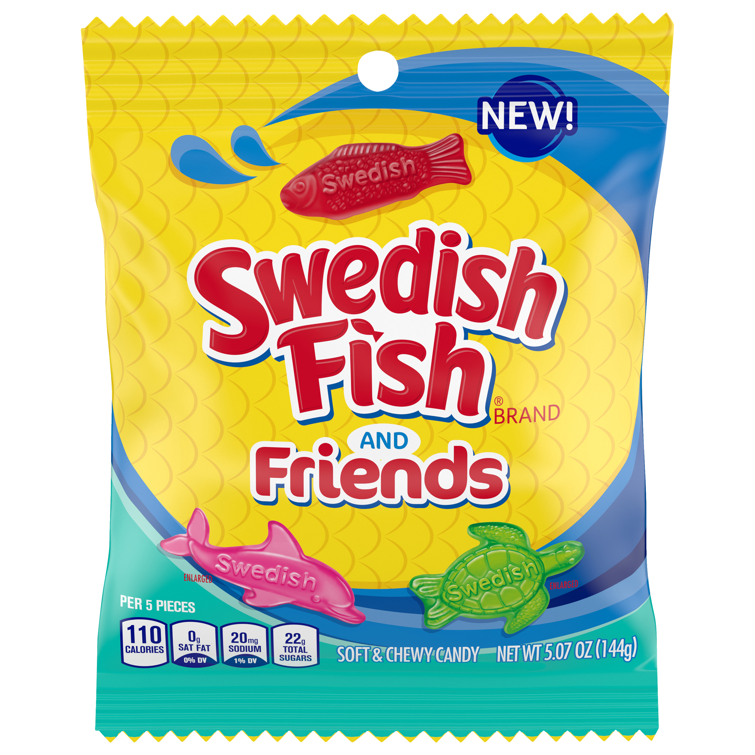 SWEDISH FISH and Friends Soft & Chewy Candy, 5.07 oz