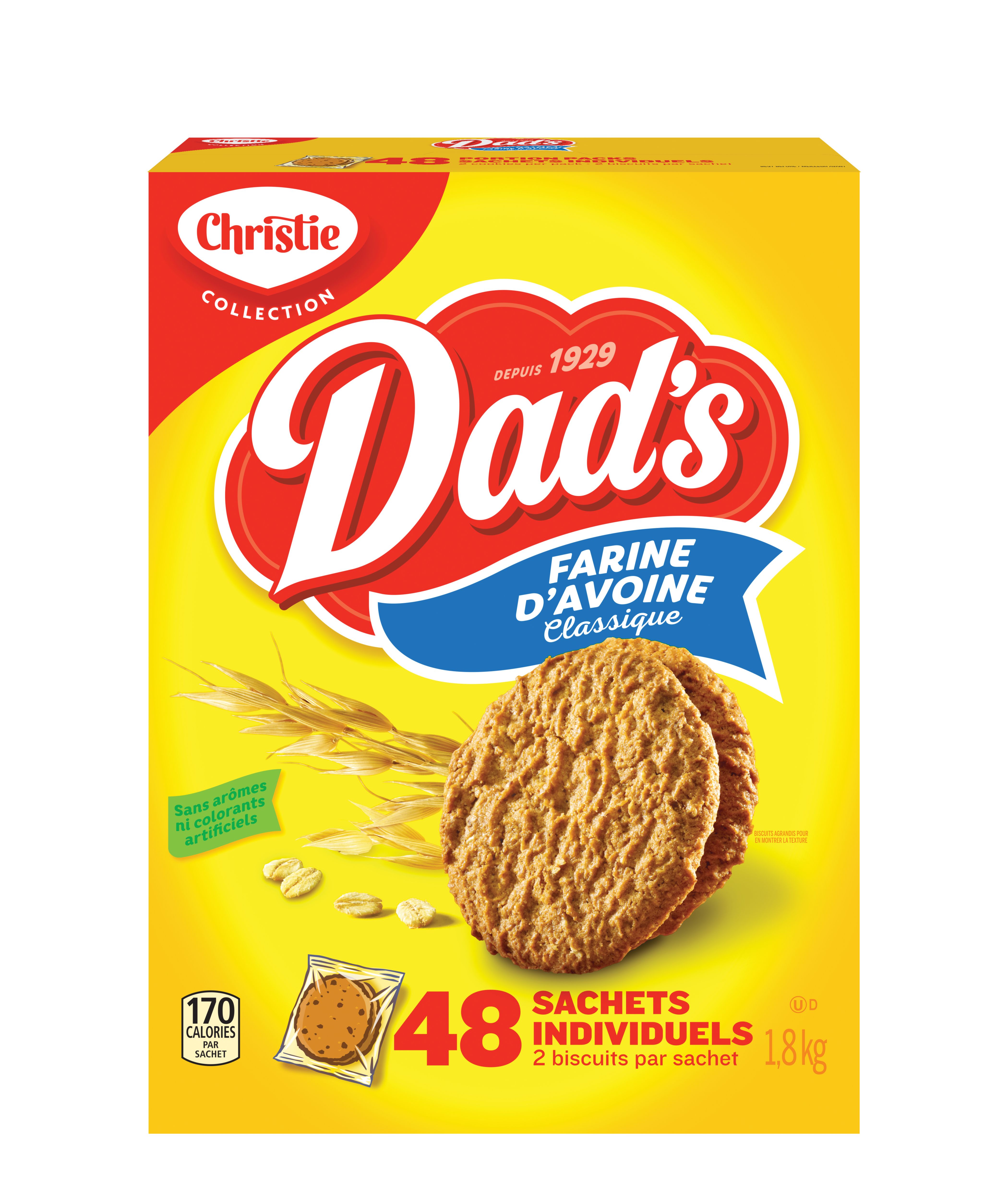 Biscuits DAD's farine d'avoine classique, 48 sachets individuels, 1,8 kg-2