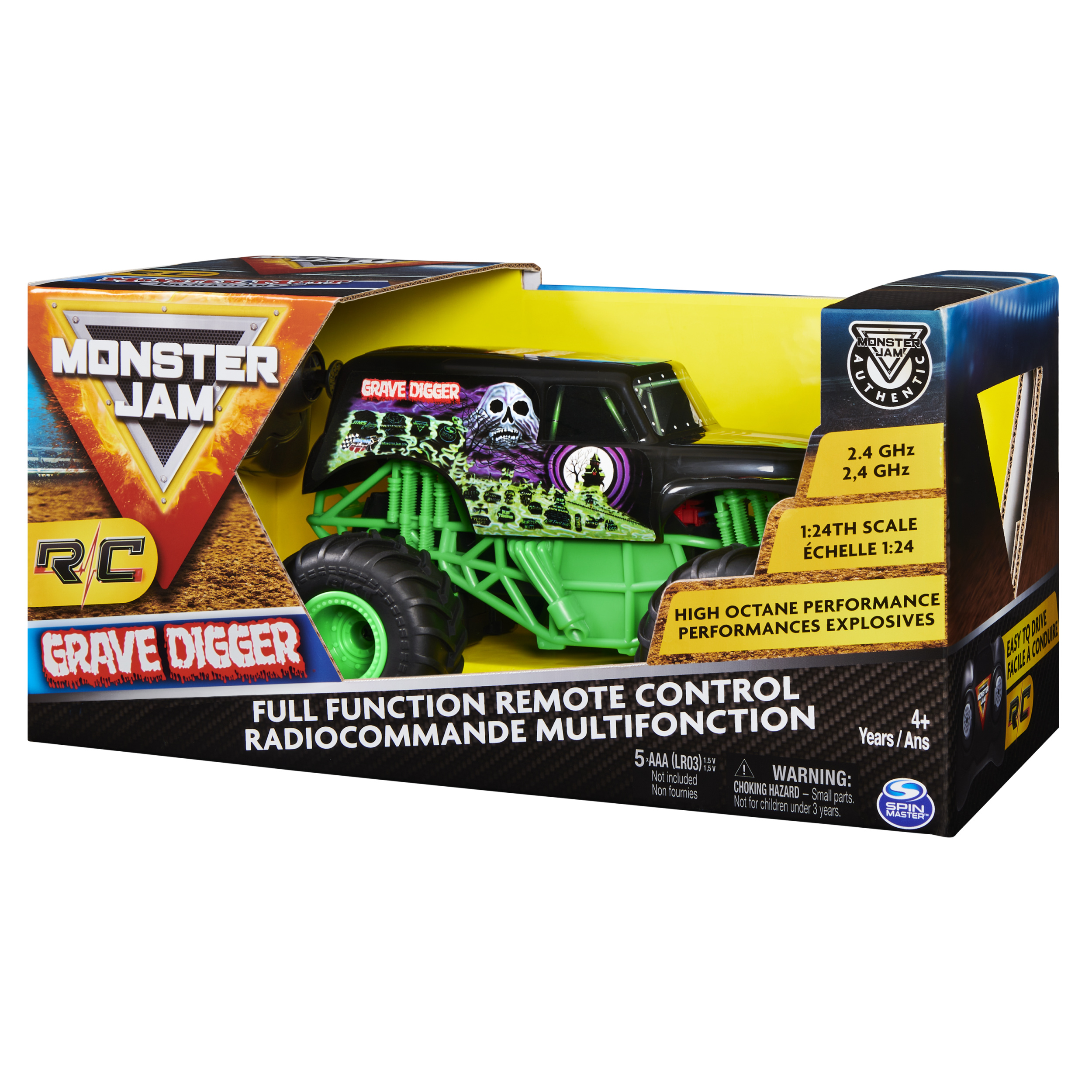Monster Jam, Official Grave Digger Remote Control Monster Truck, 124