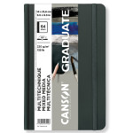 Canson Graduate Mixed Media Art Book, Toned Gray, Hard Cover Binding, 32 Sheet, 5.5x8.5 inch