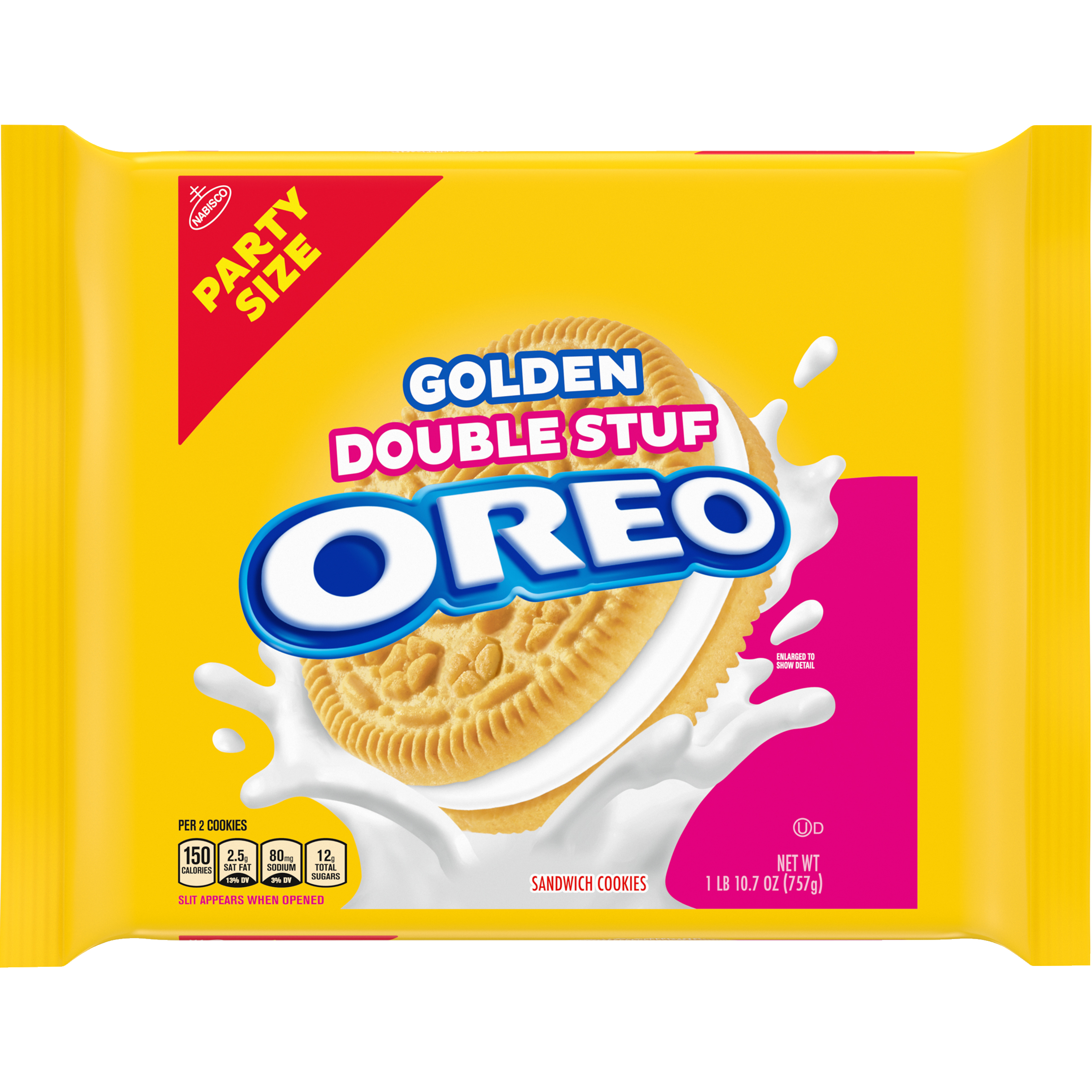 OREO Double Stuf Golden Sandwich Cookies, Party Size, 26.7 oz-thumbnail-1