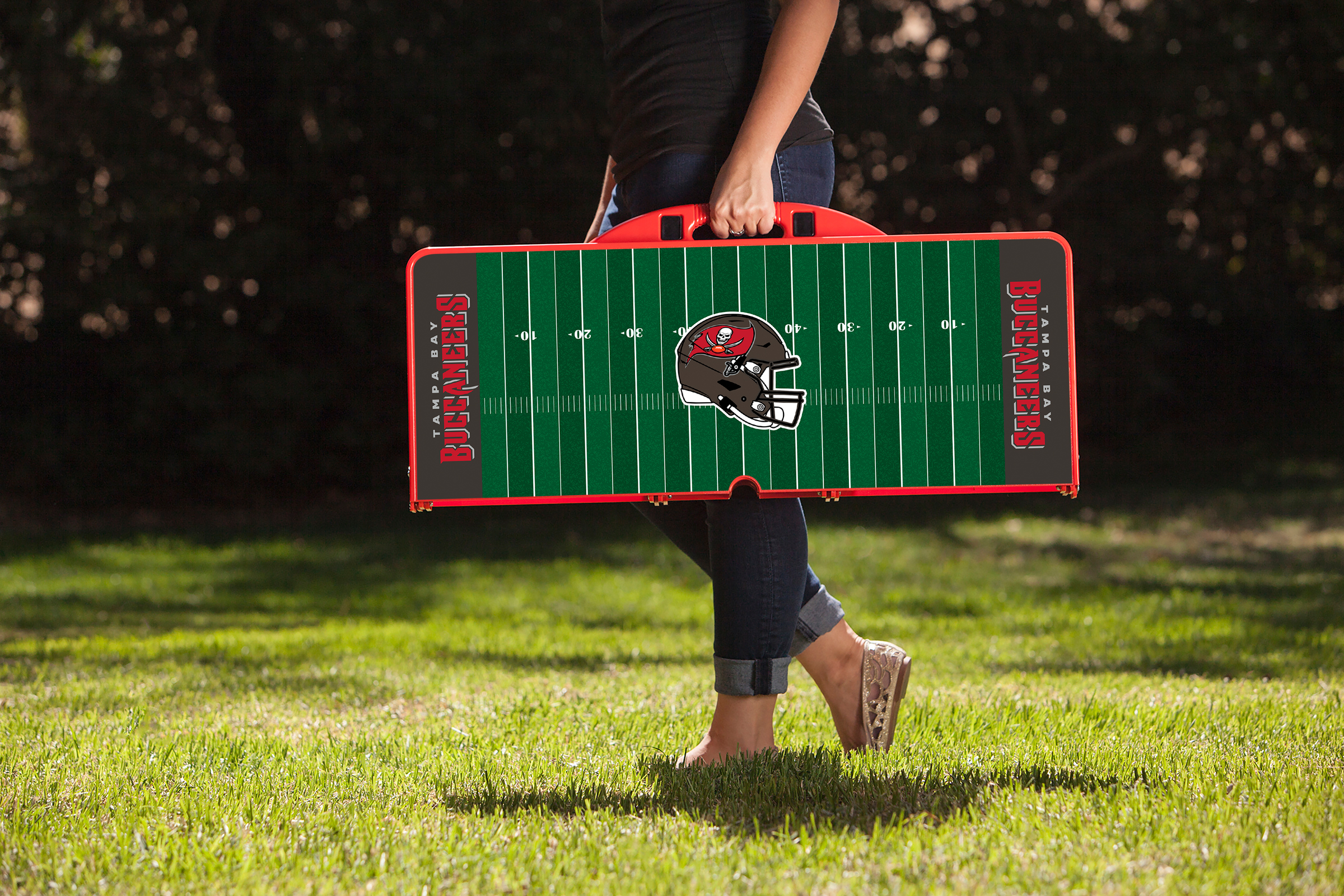 Tampa Bay Buccaneers - Picnic Table Portable Folding Table with Seats