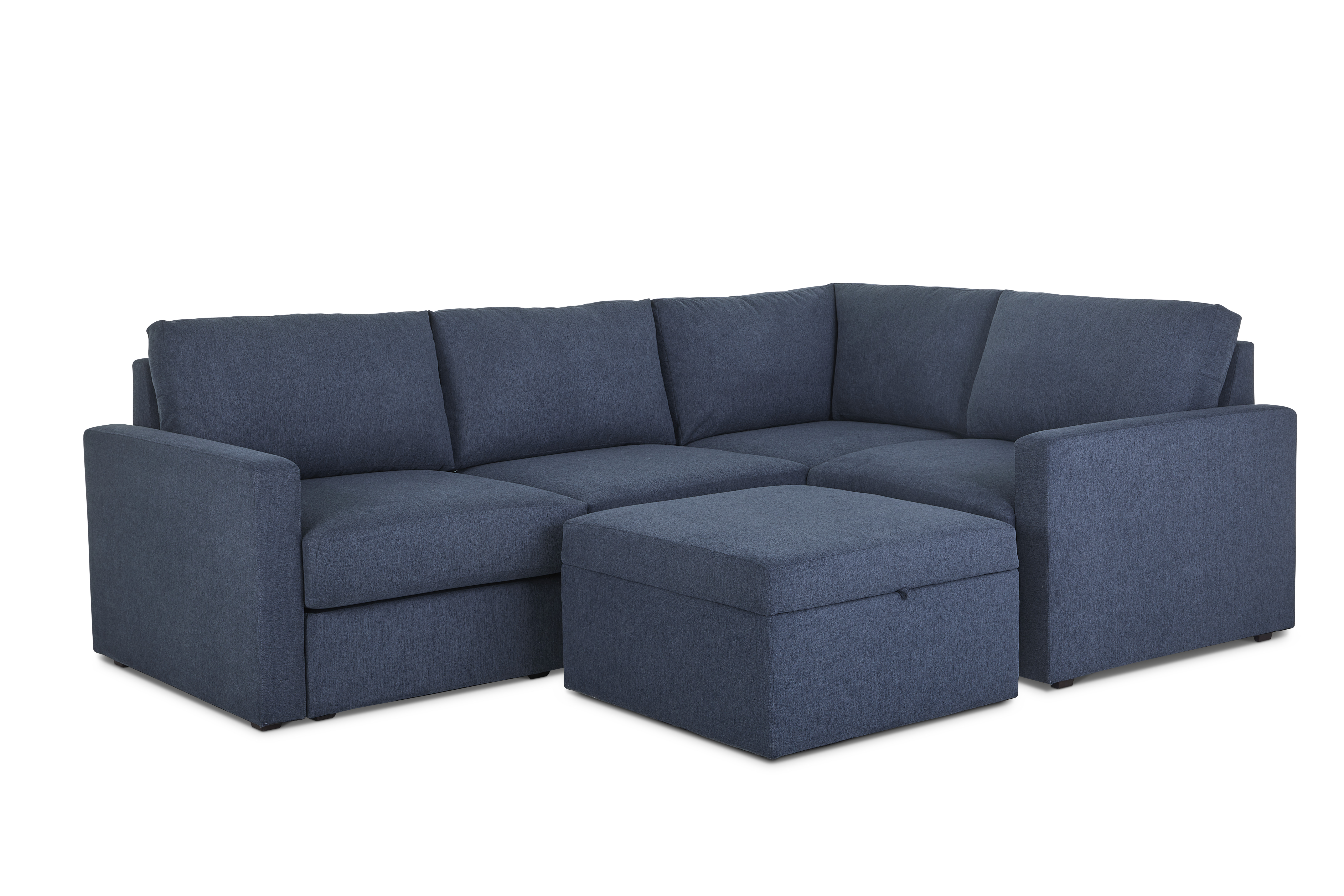 Flexsteel Flex 4-Seat Sectional with Standard Arm and Storage Ottoman