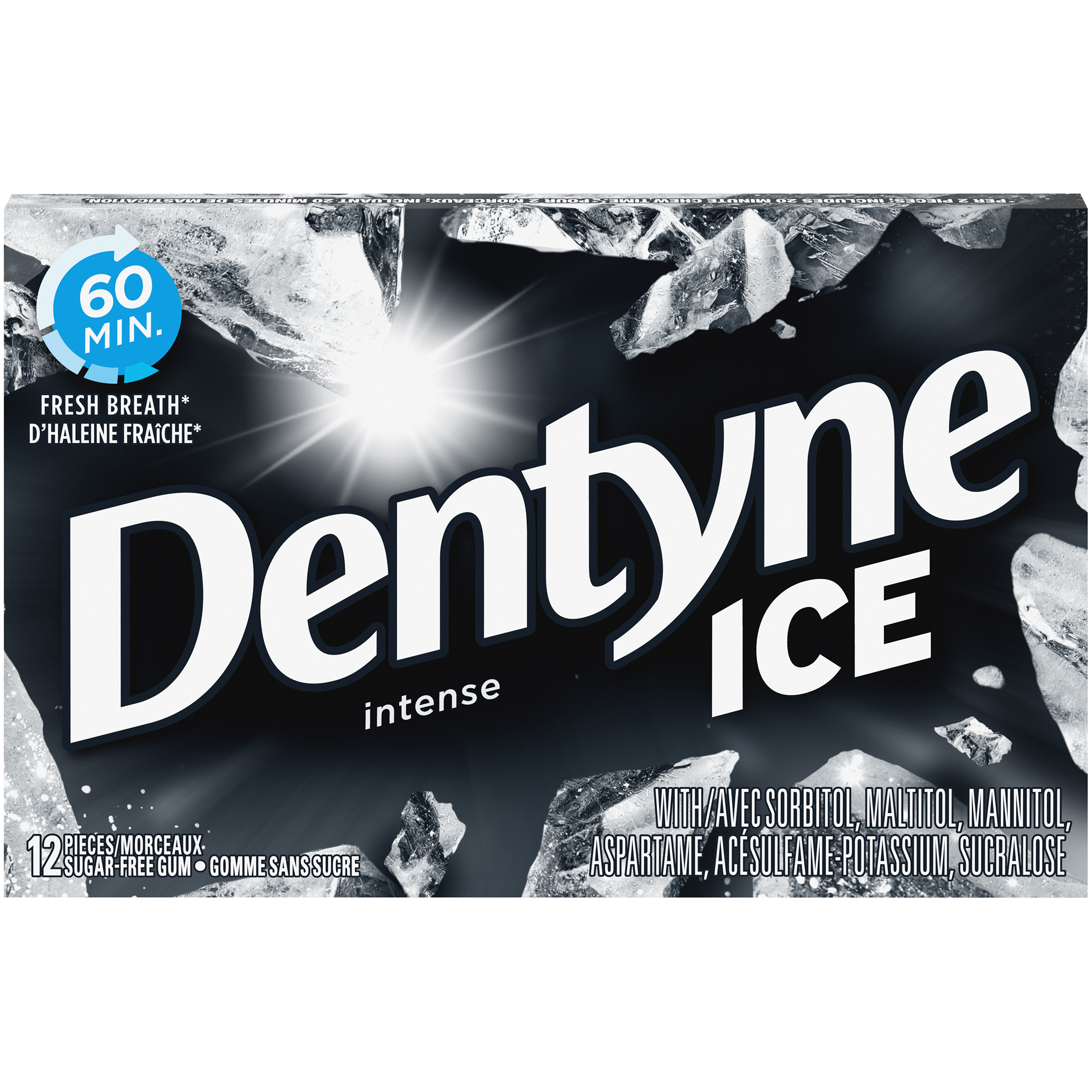 Dentyne Ice Intense, Sugar Free Gum, 1 pack (12 pieces per pack)-0