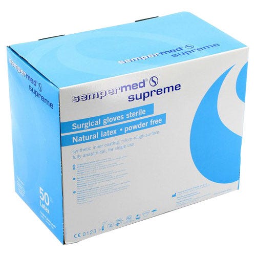 Sempermed® Supreme Textured Latex Surgical Gloves, Size 6-1/2- 50pr/Box
