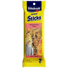 Image of Vitakraft Crunch Sticks Cockatiel Treat Apricot & Peach Flavor – 2 Sticks