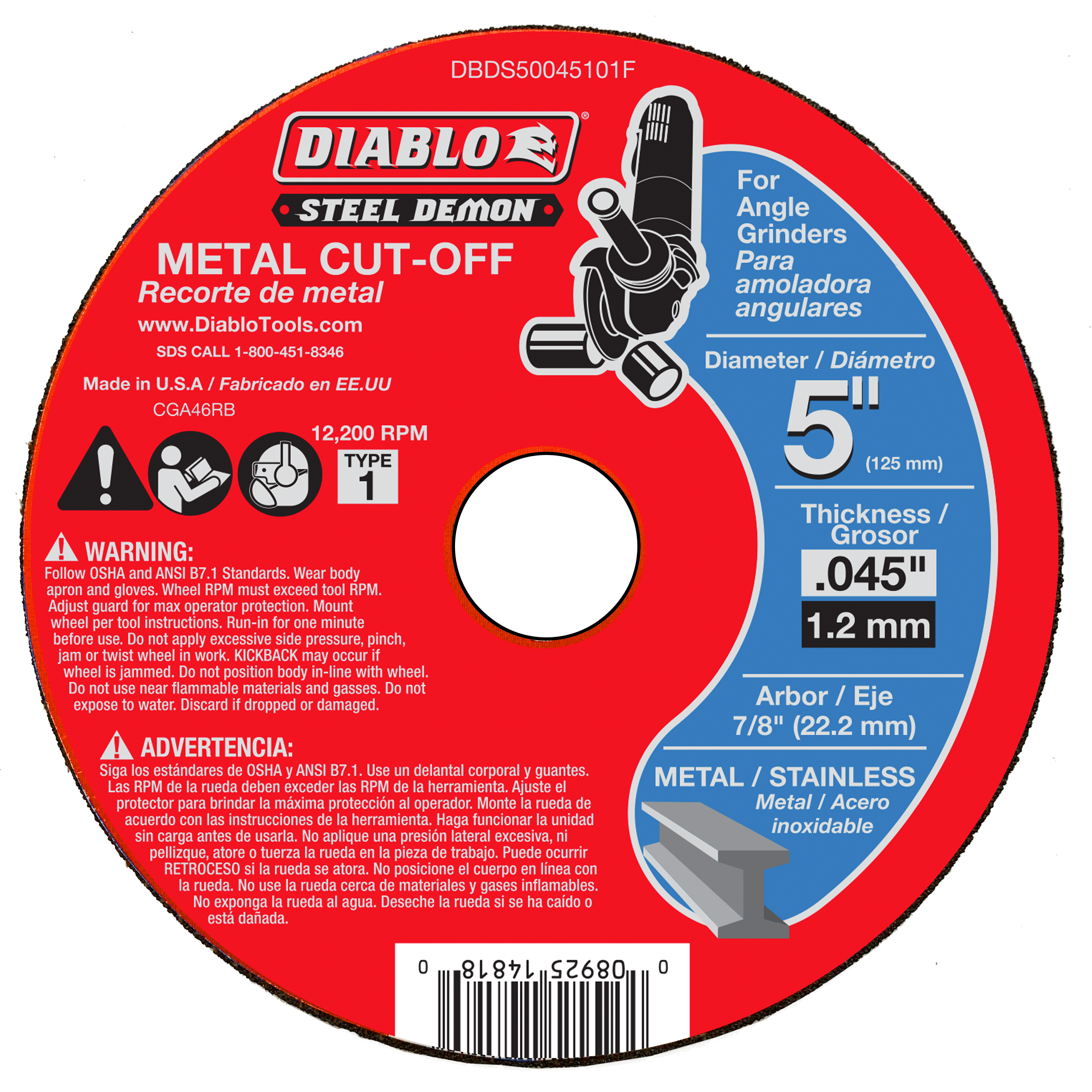 Steel Demon 5 in. Type 1 Metal Cut-Off Disc