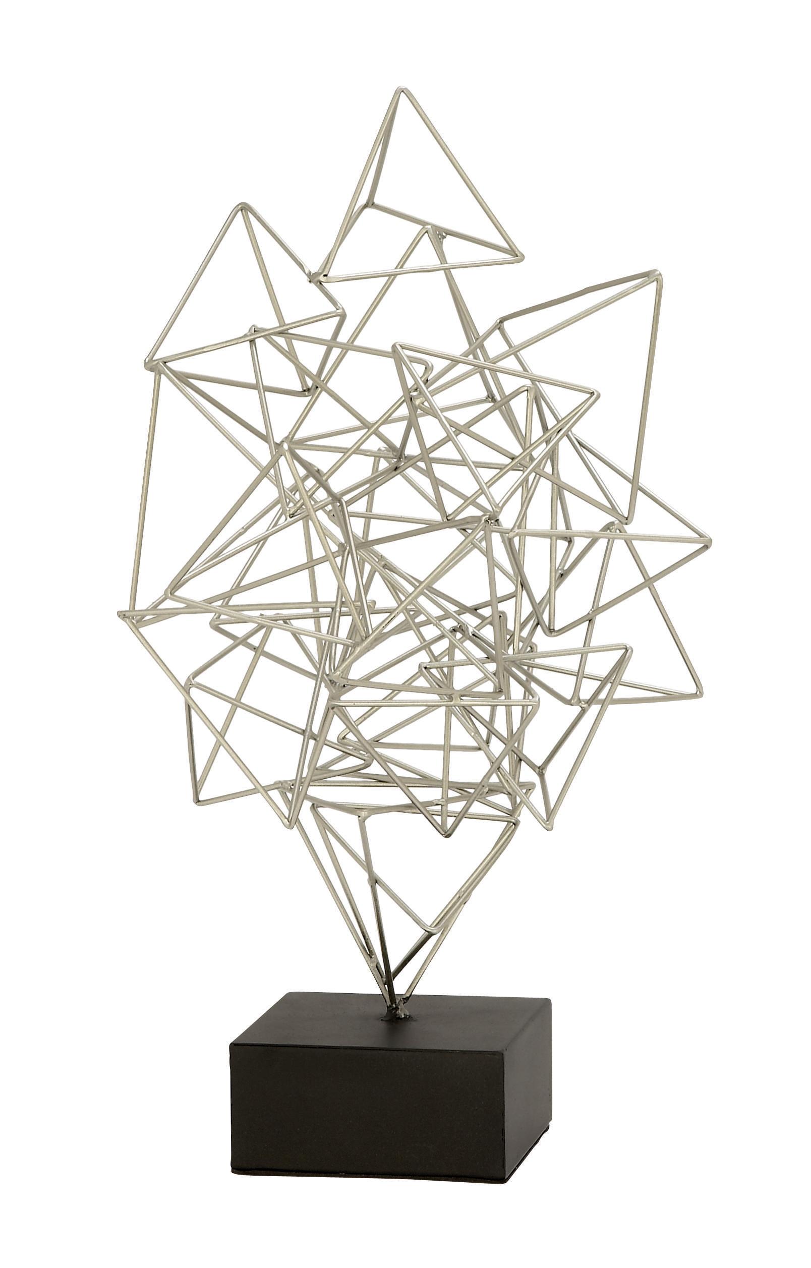Silver Metal  Sculpture, 11" x 11" x 20"