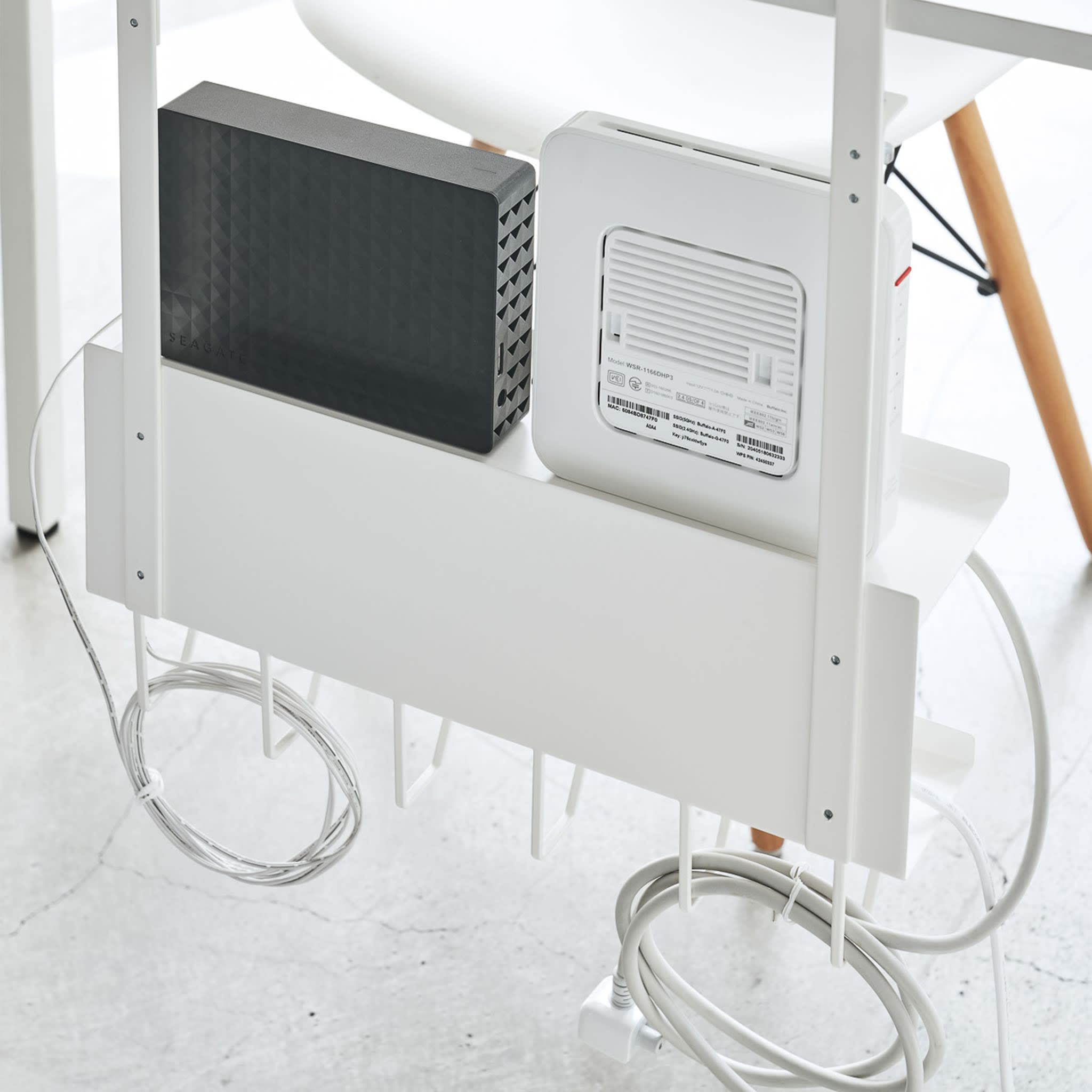 Under-Desk Cable & Router Organizer : Work Efficiently