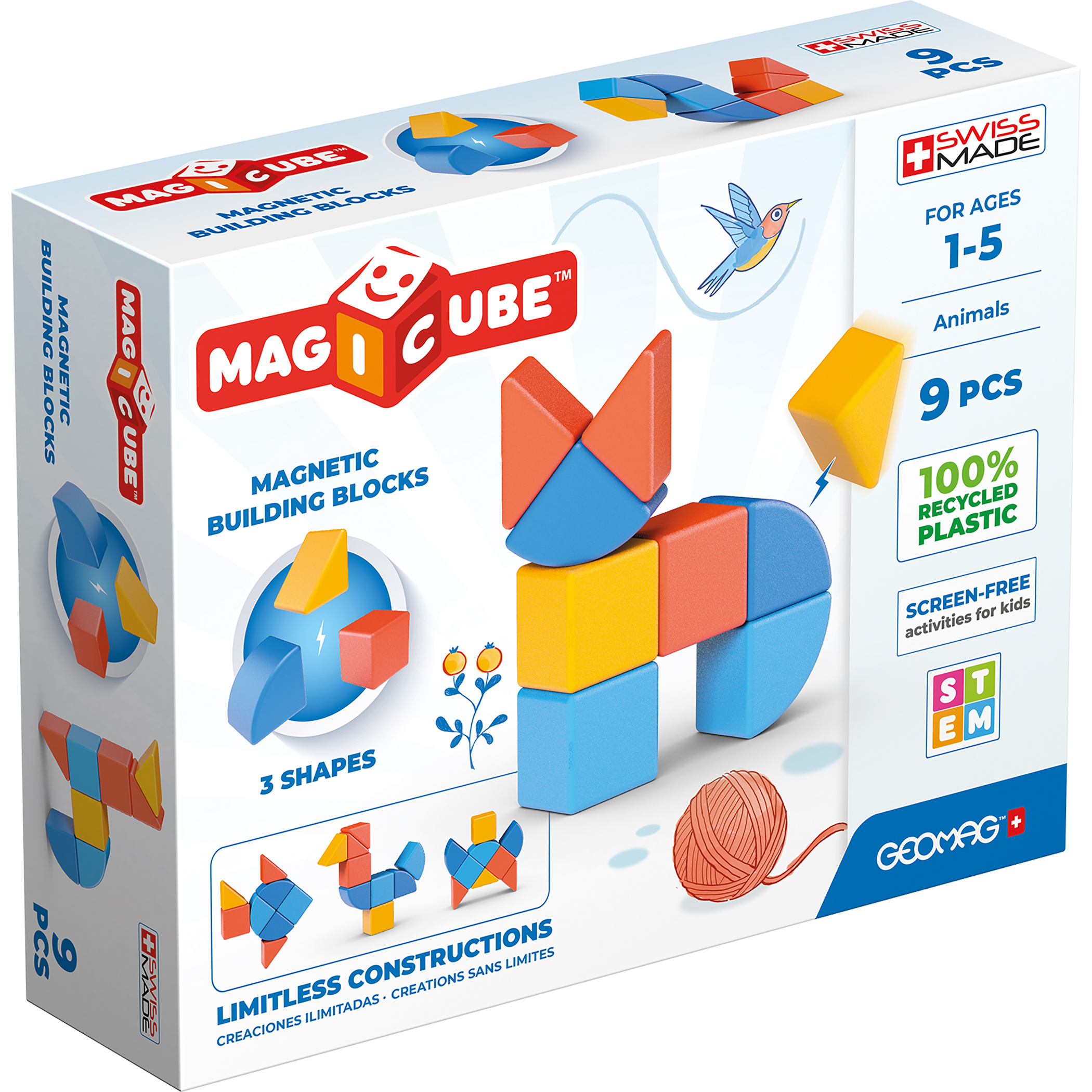Geomag Magicubes Shapes Recycled, 9 Pieces