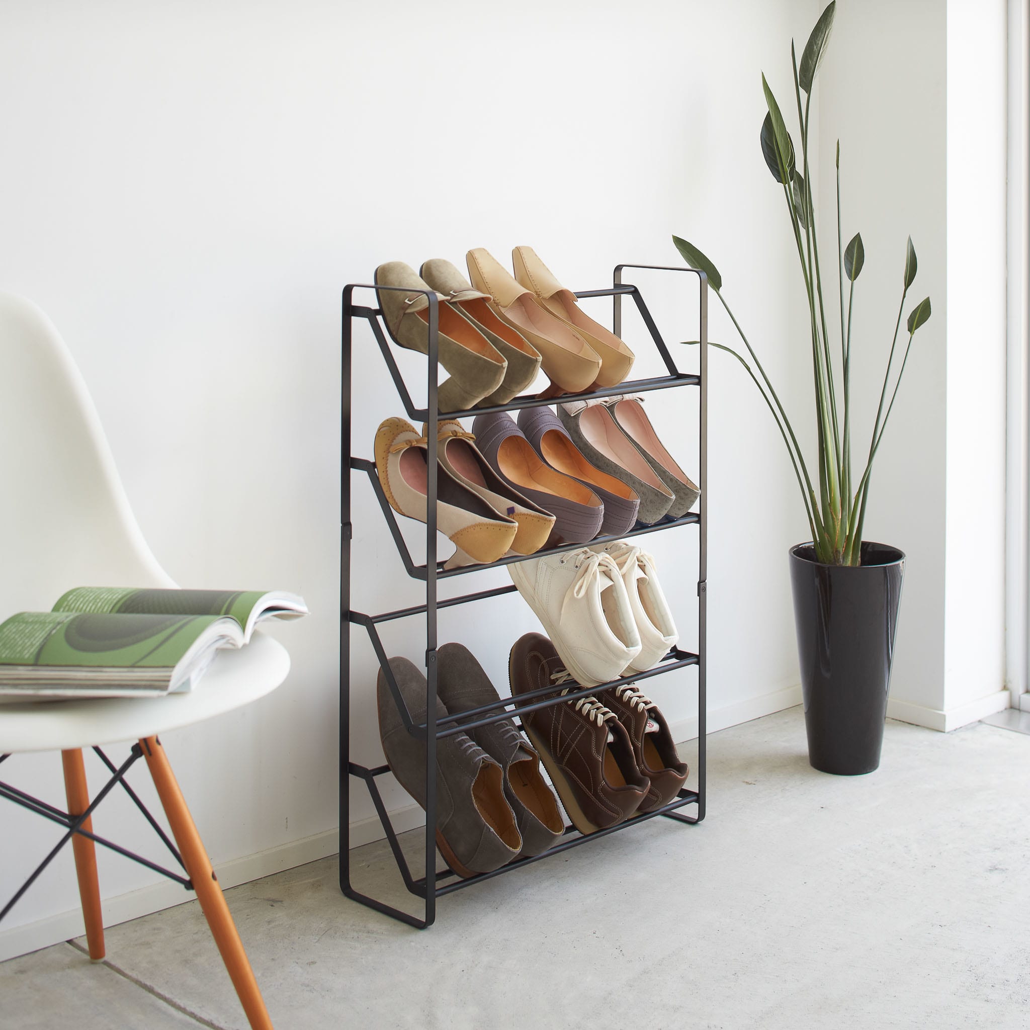 Slim 4-Tiered Shoe Rack : Plenty of Storage