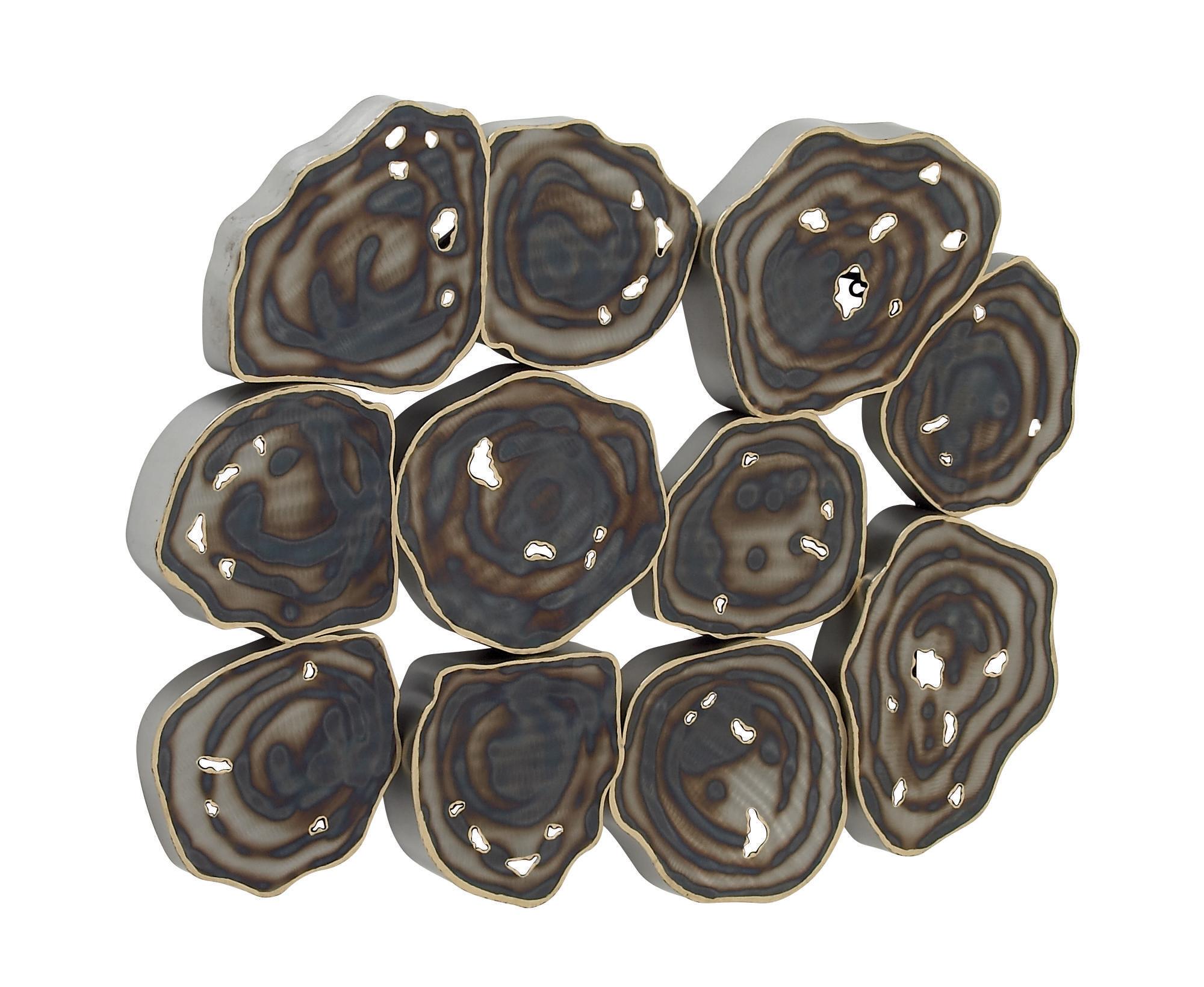 Gray Metal Contemporary Wall Decor, 28" x 37" x 2"