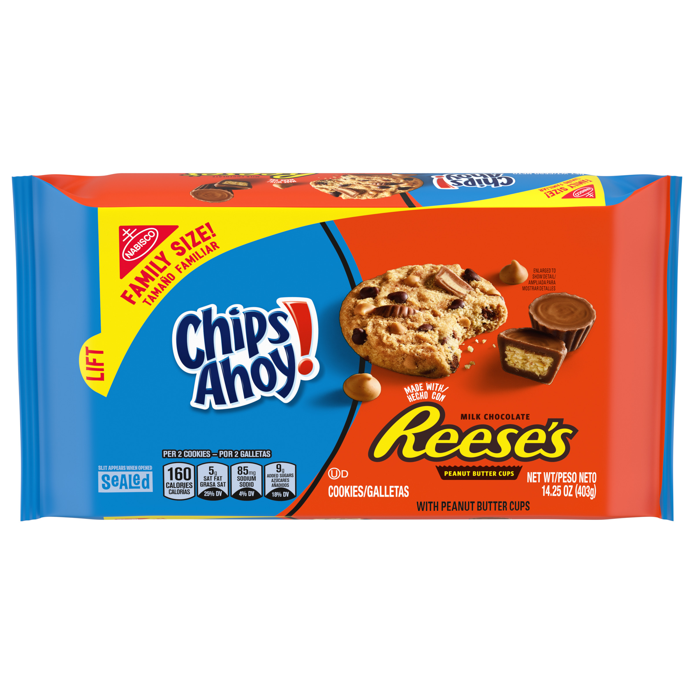 CHIPS AHOY! Cookies with Reese’s Peanut Butter Cups, Family Size, 14.25 oz-thumbnail-1