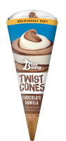 Chocolate Vanilla Twist Cones, 2dz