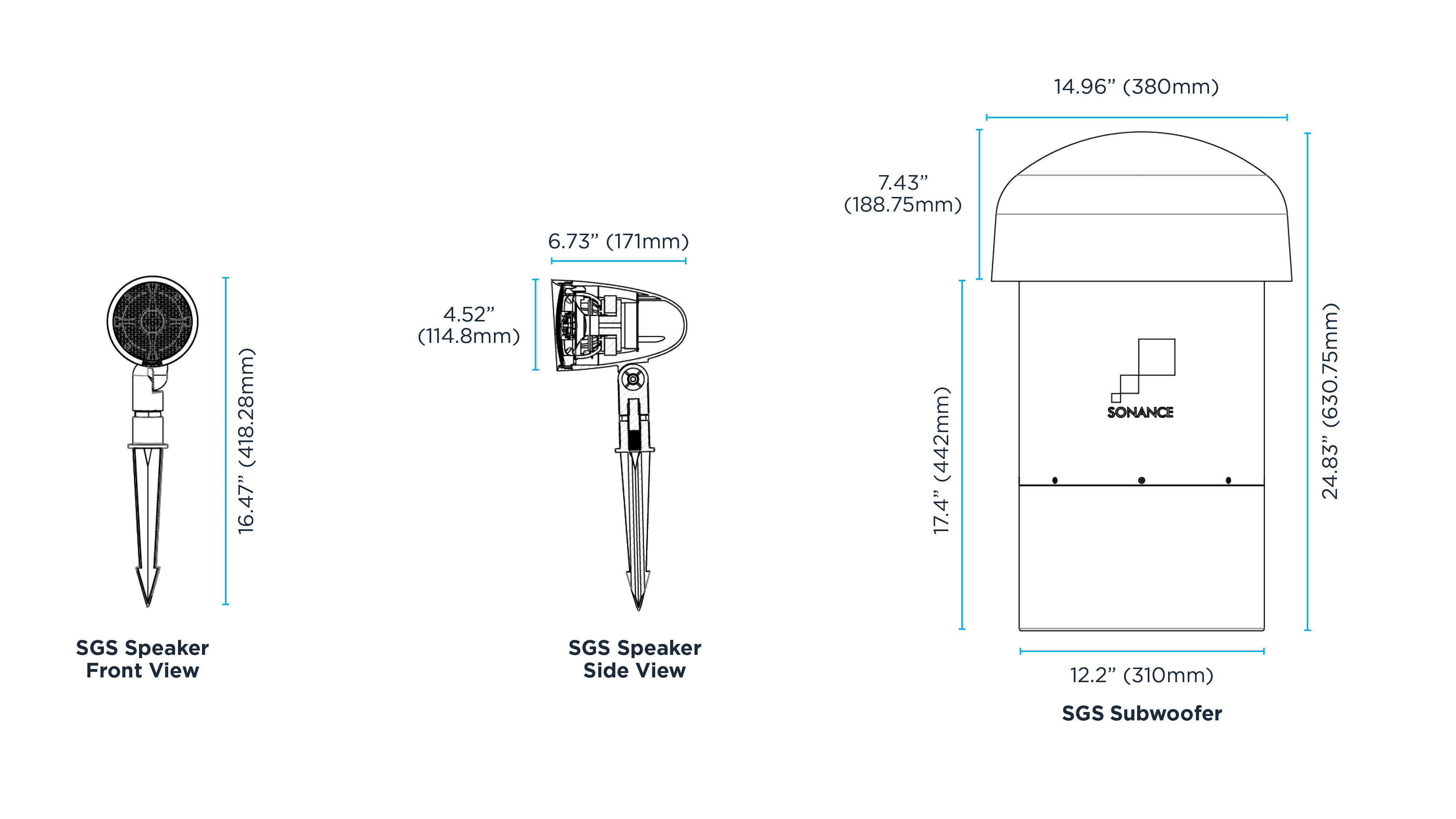 SGS 8.1 System Dimensional Drawings