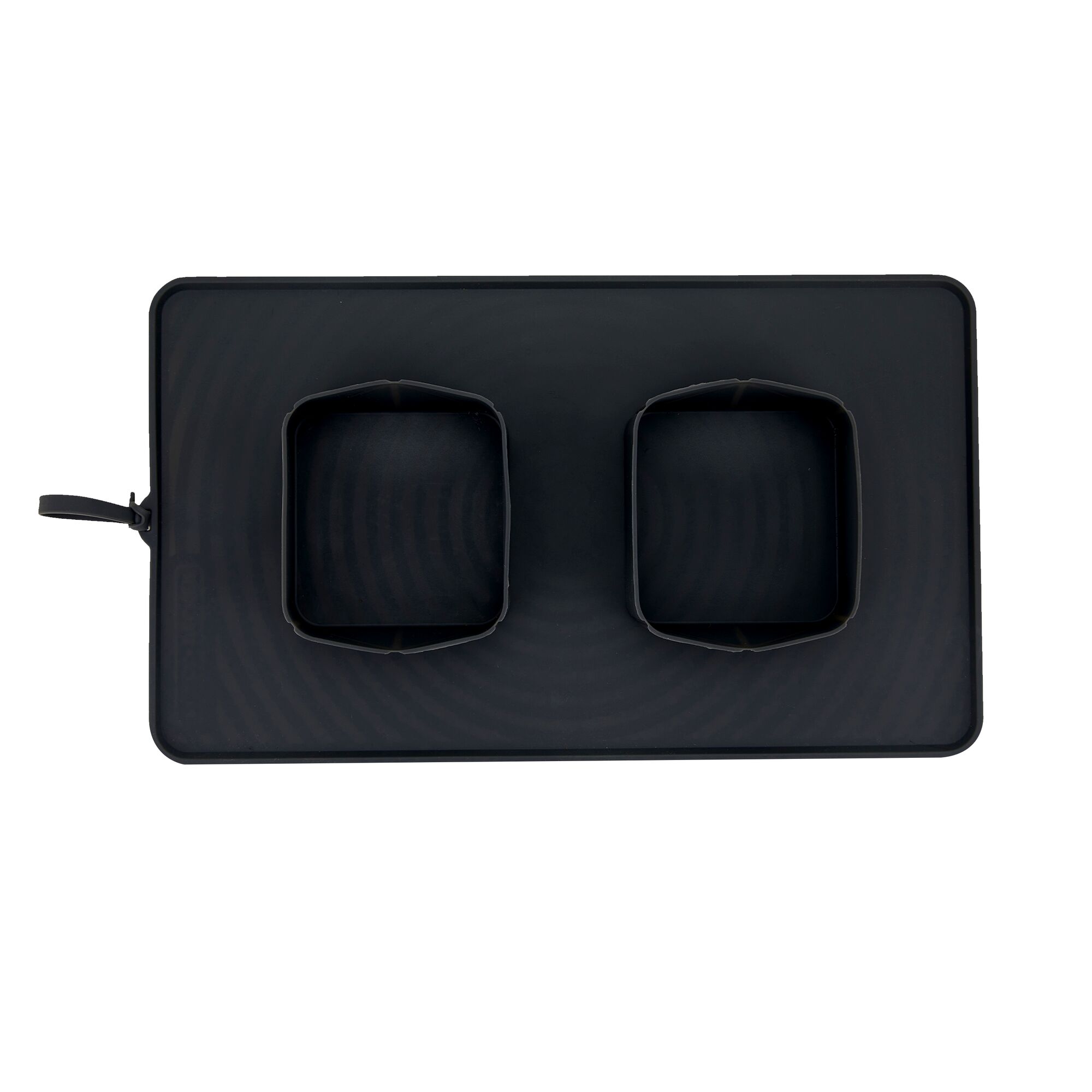 Aerial view of Black Double Diner Black and Decker Silicone Travel Mat