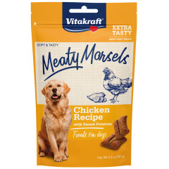 Image of Vitakraft Meaty Morsels Dog Treat, Chicken Recipe with Sweet Potatoes, 4.2 oz
