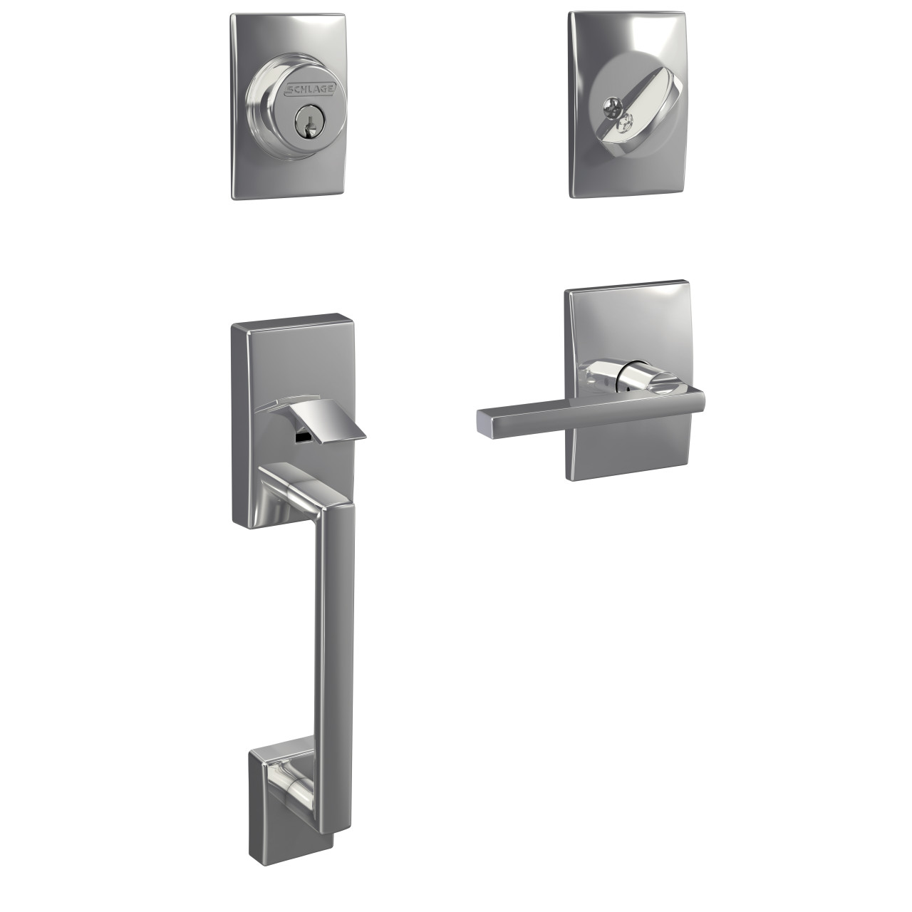 Custom Single Cylinder Handleset and Latitude Lever with Century Trim