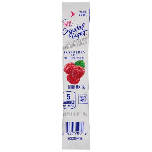  CRYSTAL LIGHT Single Serve Sugar-Free Raspberry Ice On-the-Go Mix, 30-0.8 oz. Packets (Pack of 4 Boxes) 