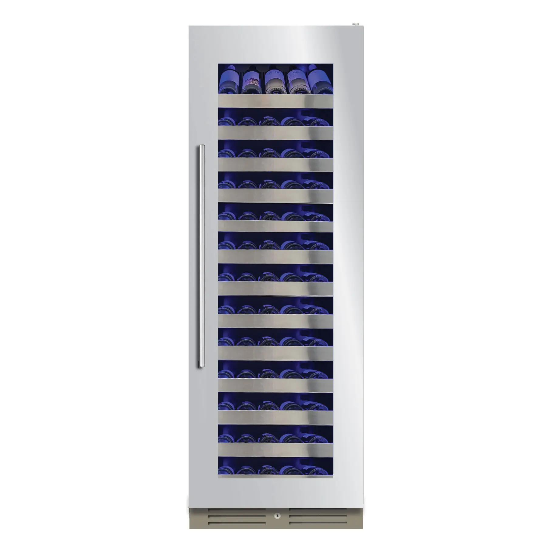 XO Appliances 24W x 70 Tall Single Zone Wine Cooler with a Stainless Steel and Glass, Field Reversible Door