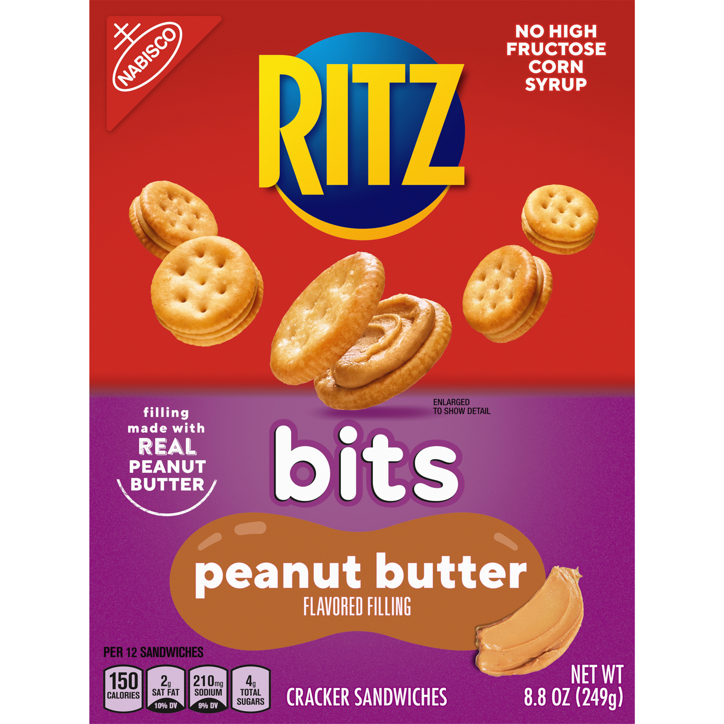 RITZ Bits Peanut Butter Sandwich Crackers, 8.8 oz-1