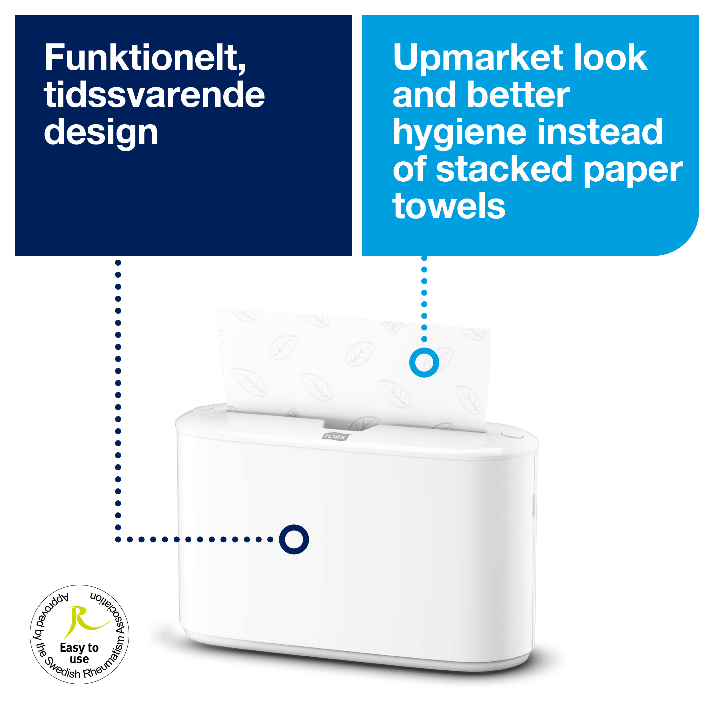 Håndklædedispenser, Til håndklædeark, Multifold, Hvid, Tork Xpress H2